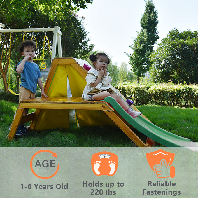 Palm - 5-in-1 Outdoor and Indoor Playground Playset Outdoor Avenlur.com