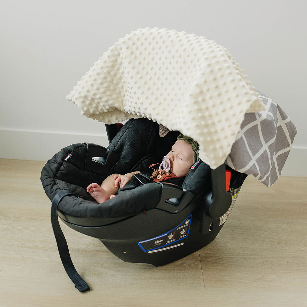 Minky Car Seat Canopy Cool Grey Car Seat Cover Bebe au Lait