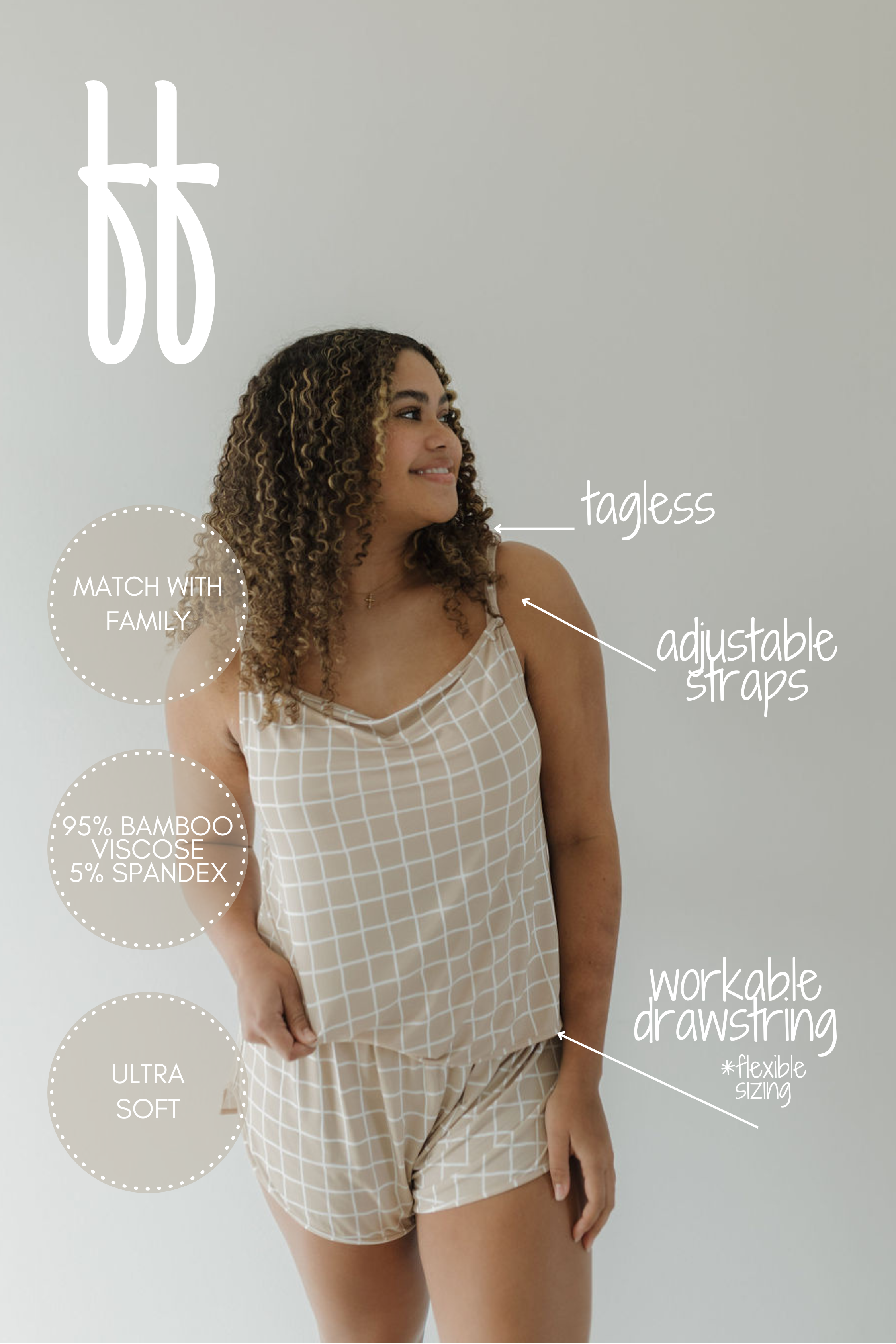 Cami Women's Bamboo Set | Grid