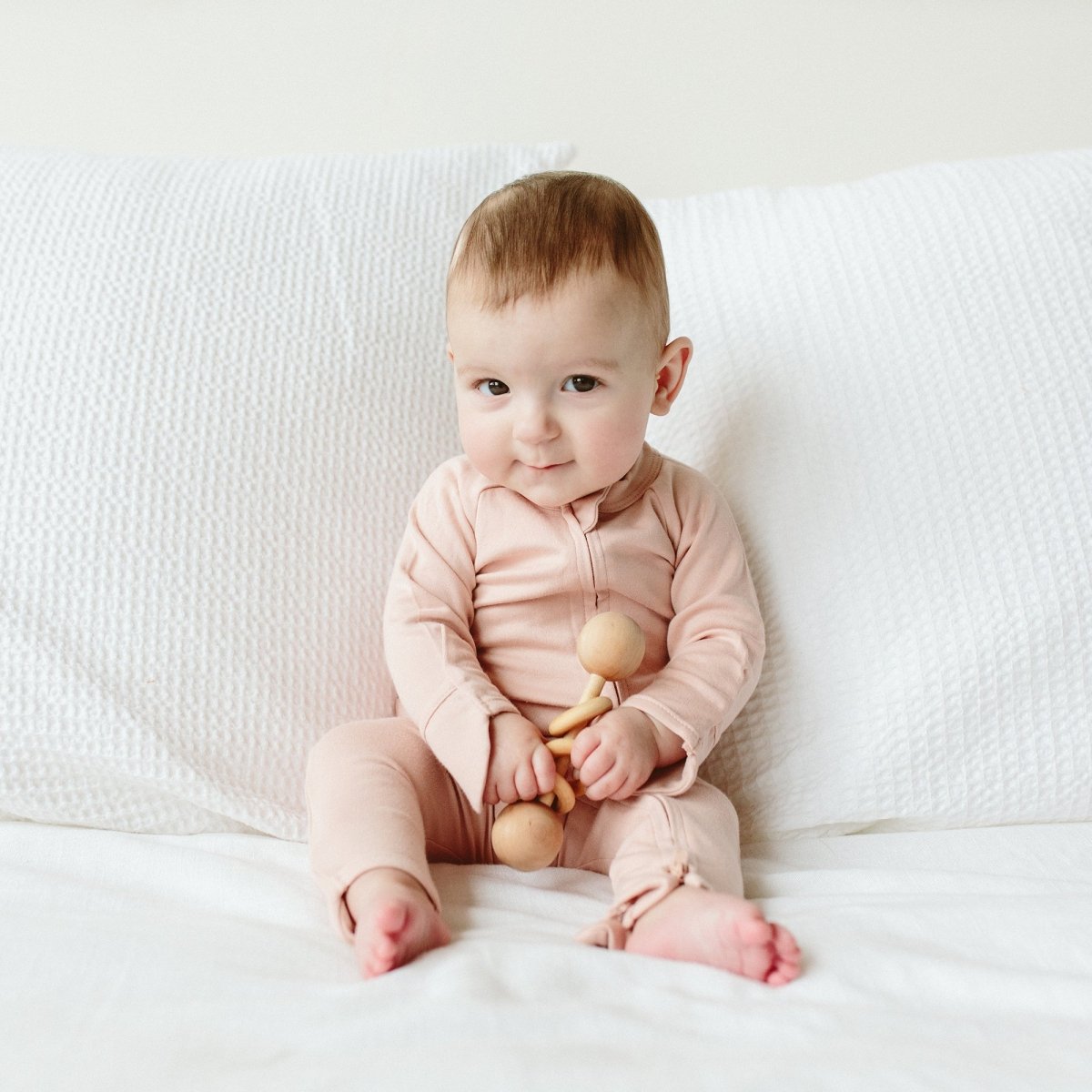 GROW WITH YOU FOOTIE | ROSE — Bamboo Organic Cotton Blend, 0–6M