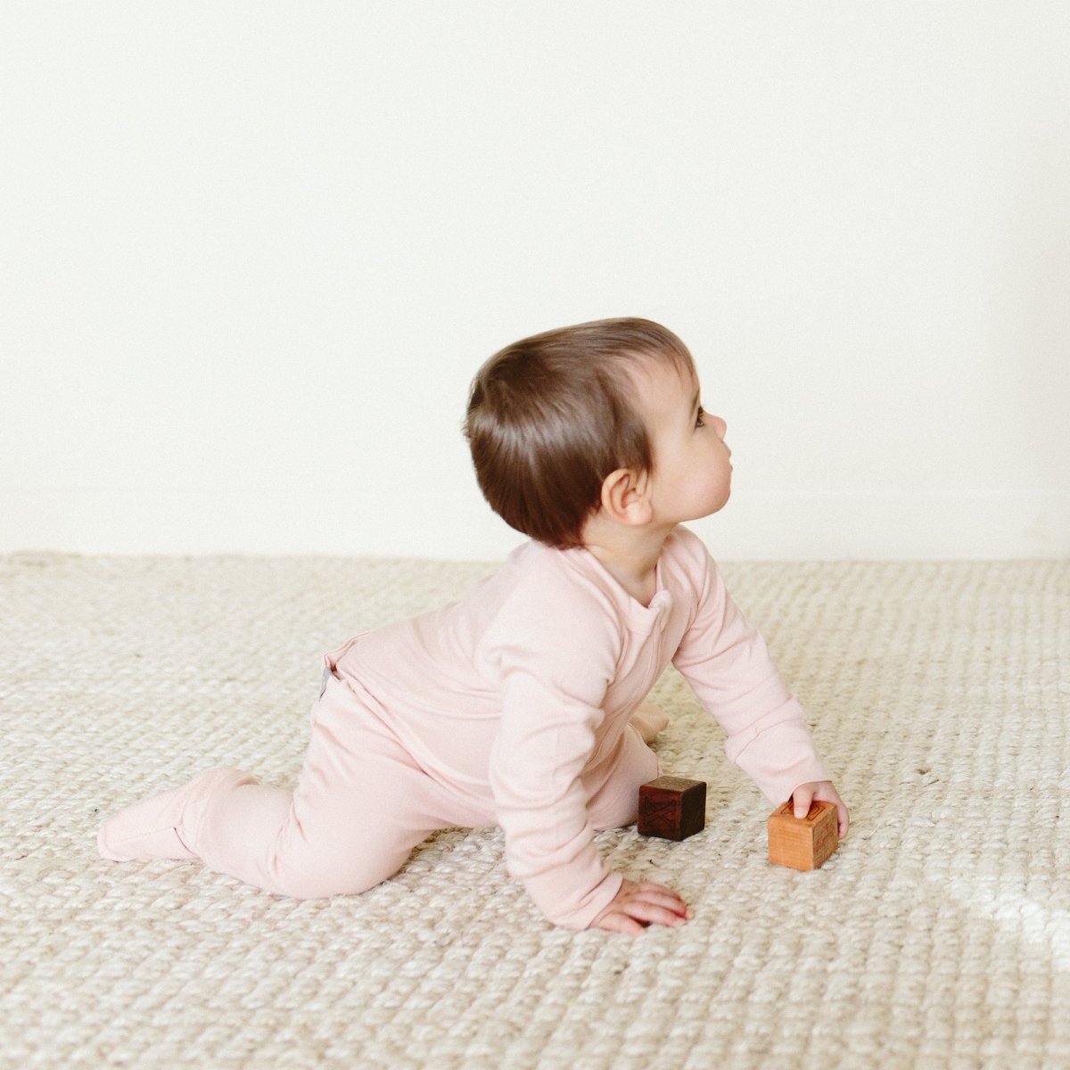 GROW WITH YOU FOOTIE | ROSE — Bamboo Organic Cotton Blend, 0–6M
