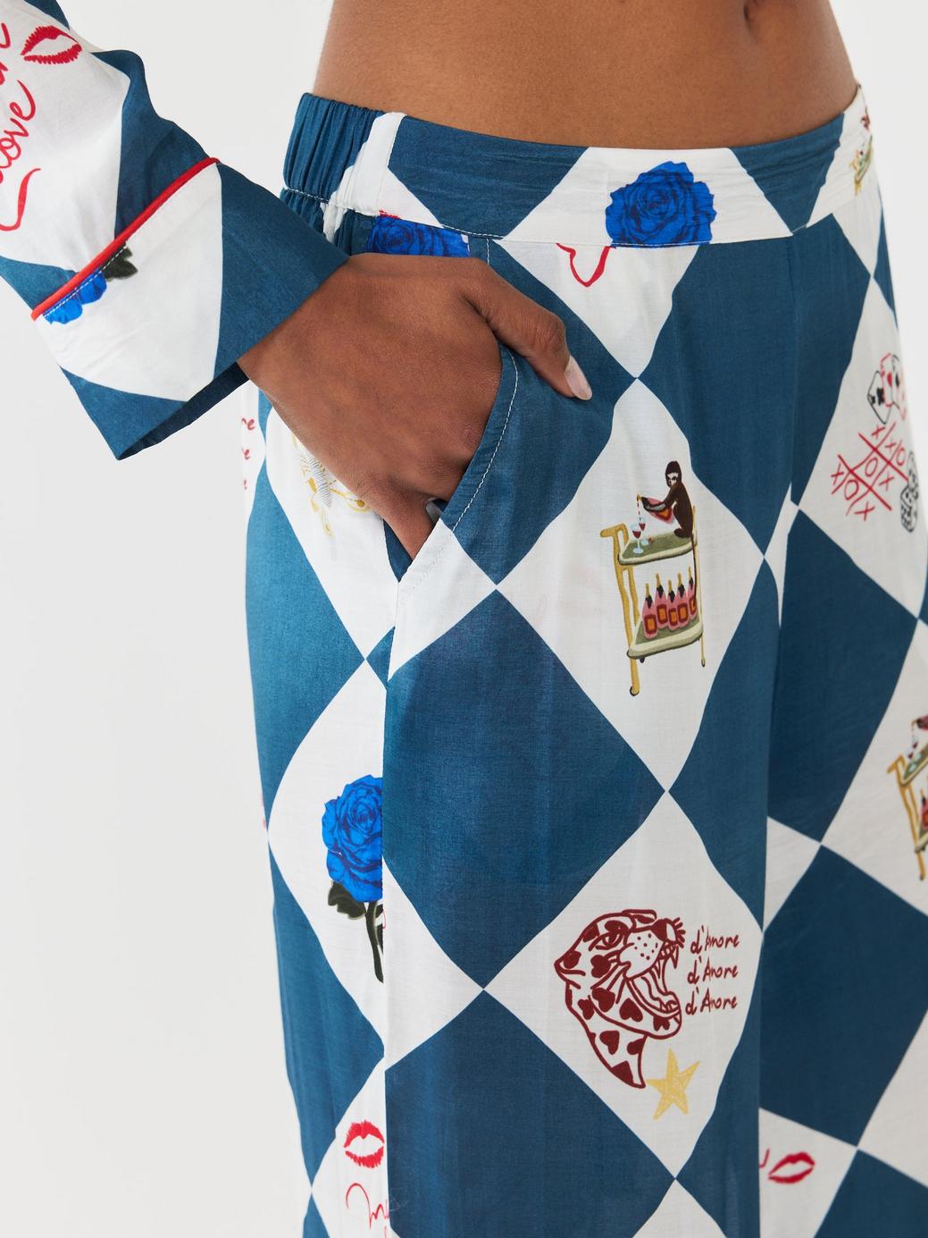 PJ Party Set - Navy Love & Party Check