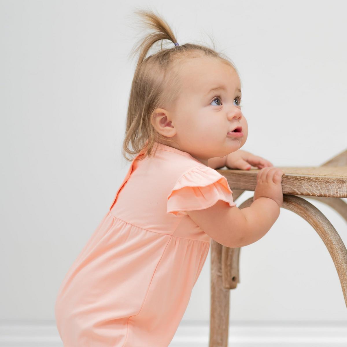 Ruffle Romper - Apricot