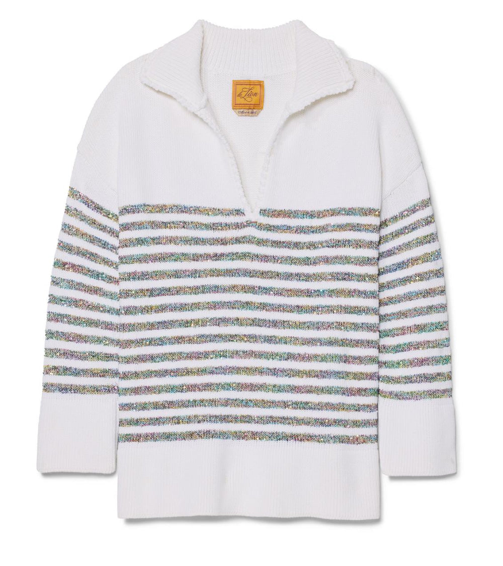 Hadley Striped Polo - White