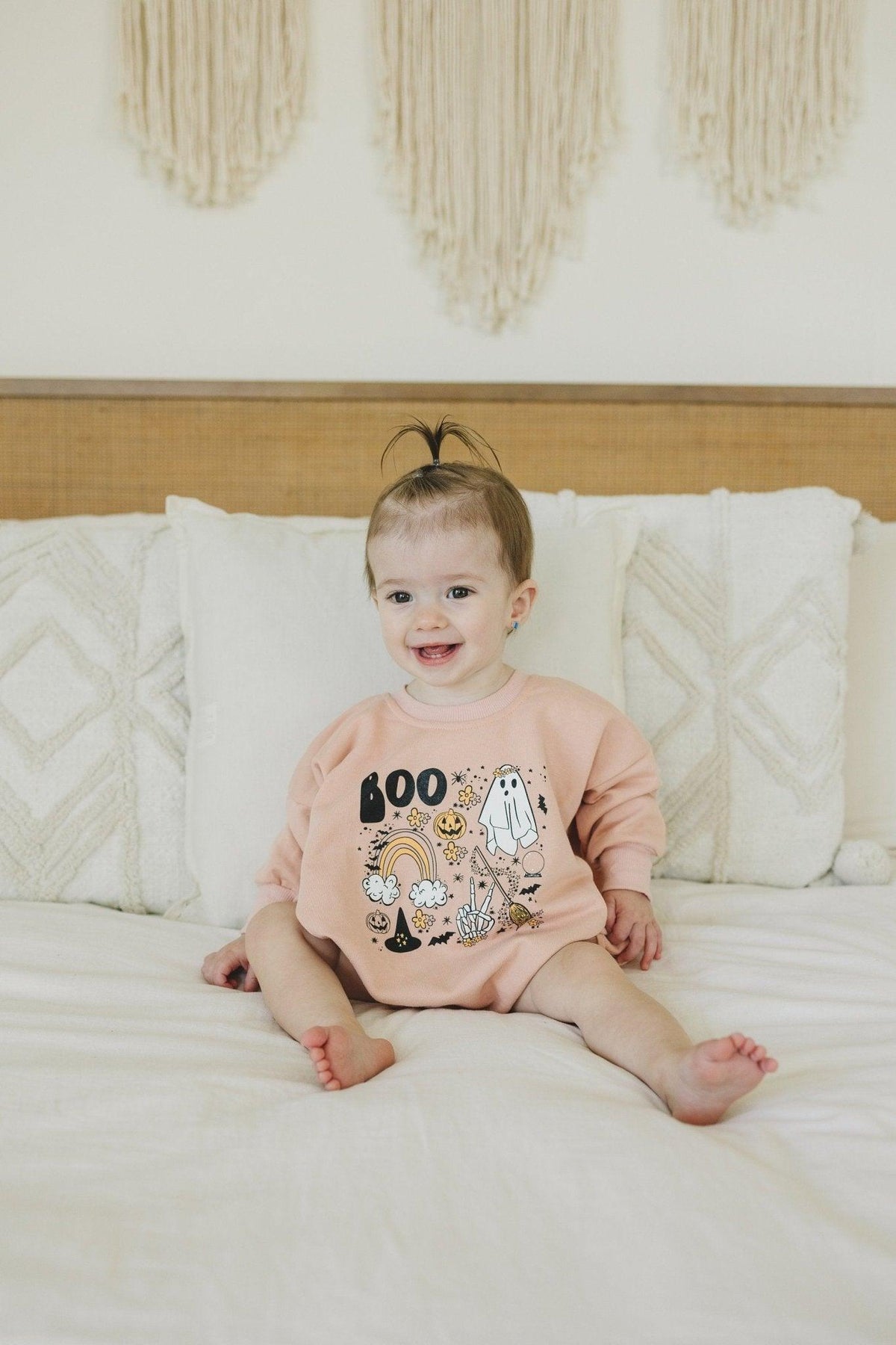 Baby Girls Halloween Sweatshirt Romper