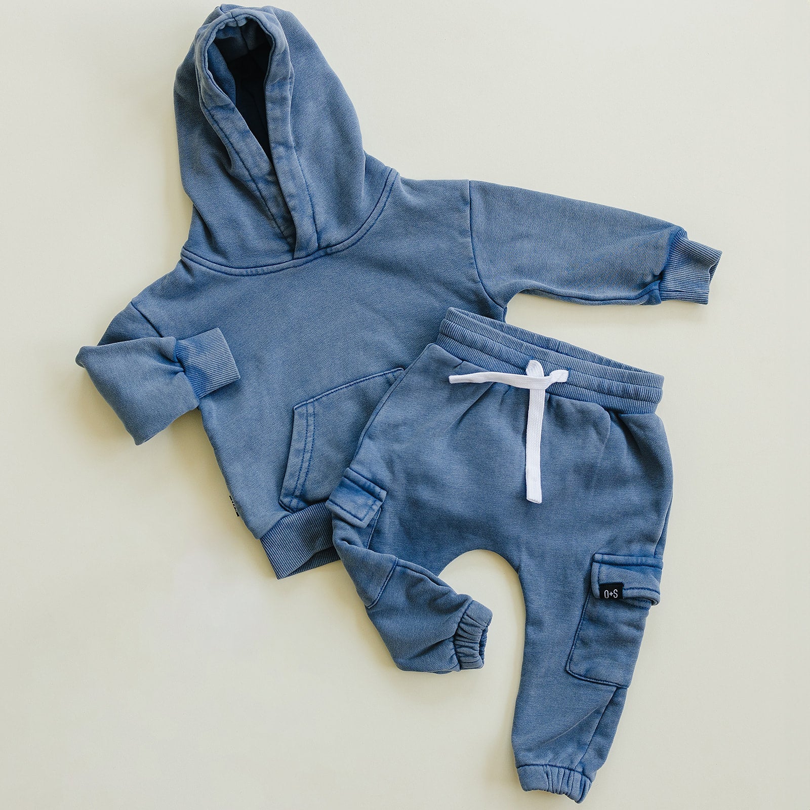 Harlow Jogger Set Olive + Scout Blue 3-6M