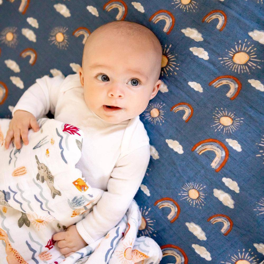 Hello Sunshine Crib Sheet Crib Sheet Bebe au Lait