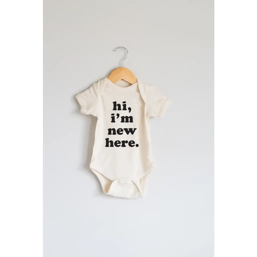 Hi, I'm New Here Organic Cotton Baby Bodysuit