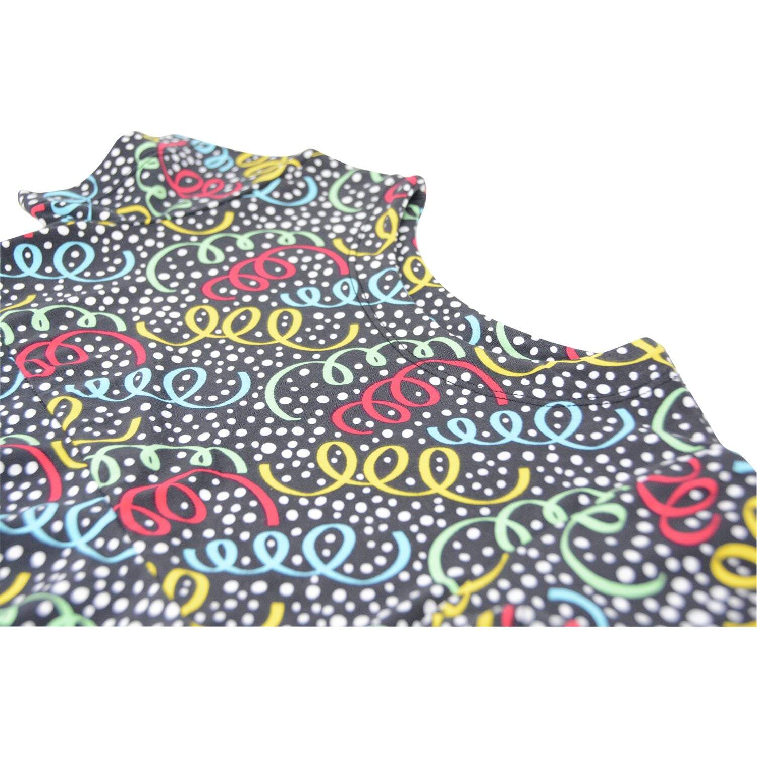 Swirly Girl Short Sleeve Dress - Streamers