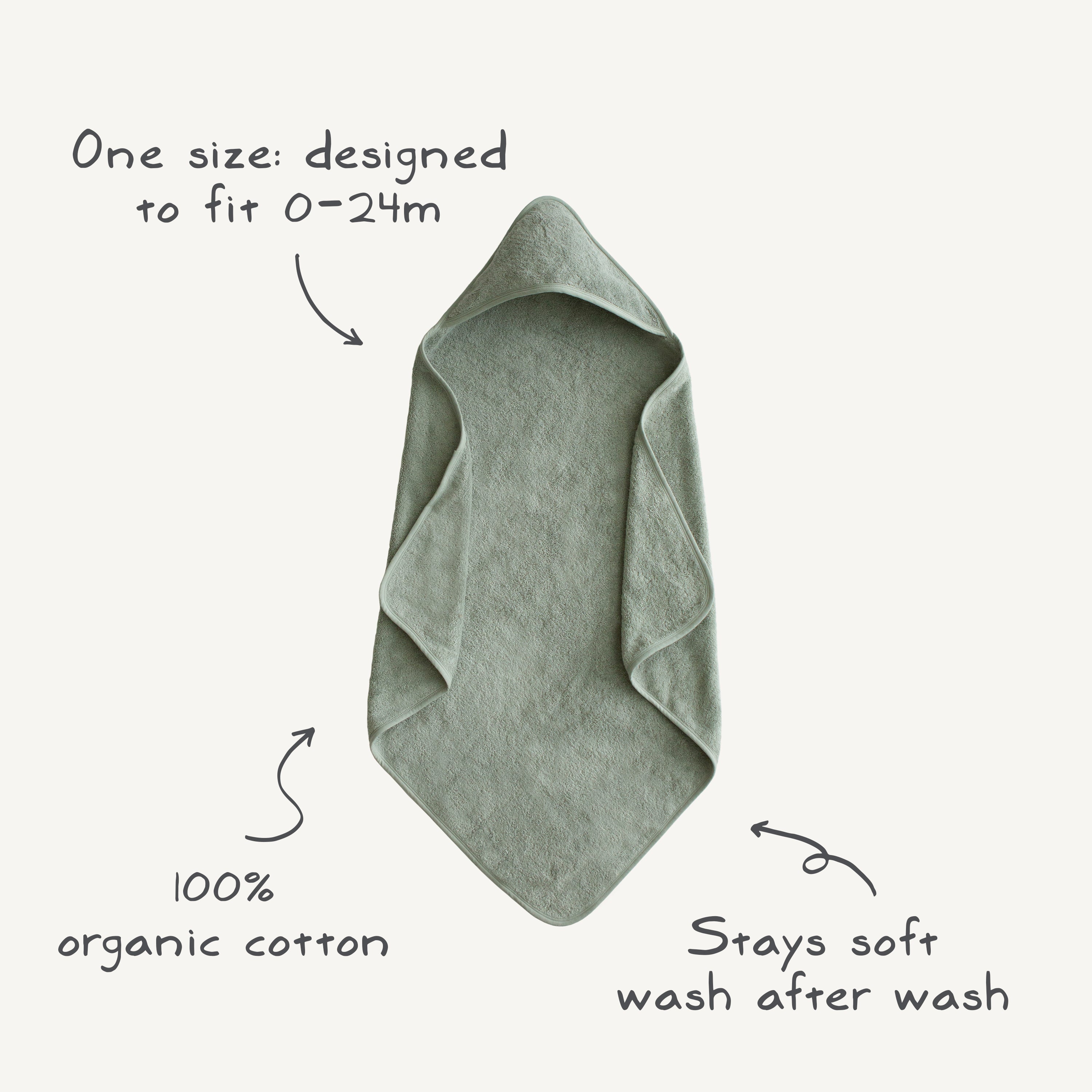 Organic Cotton Baby Hooded Towel Hooded Towel Mushie