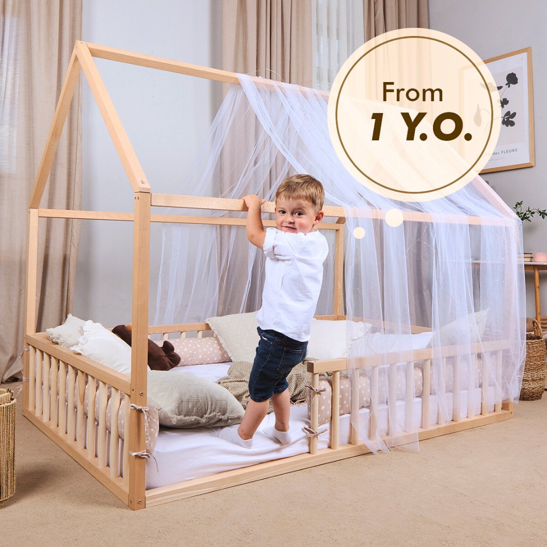 Montessori House Bed for Kids with Fence (200х120 cm) Beds Goodevas