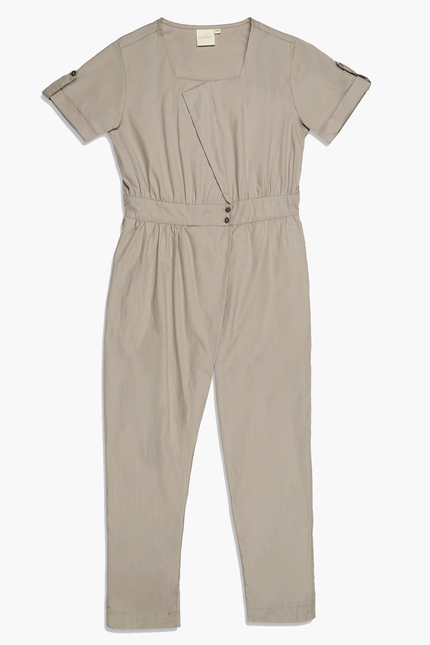 Overlap Jumpsuit - Poplin Ecru