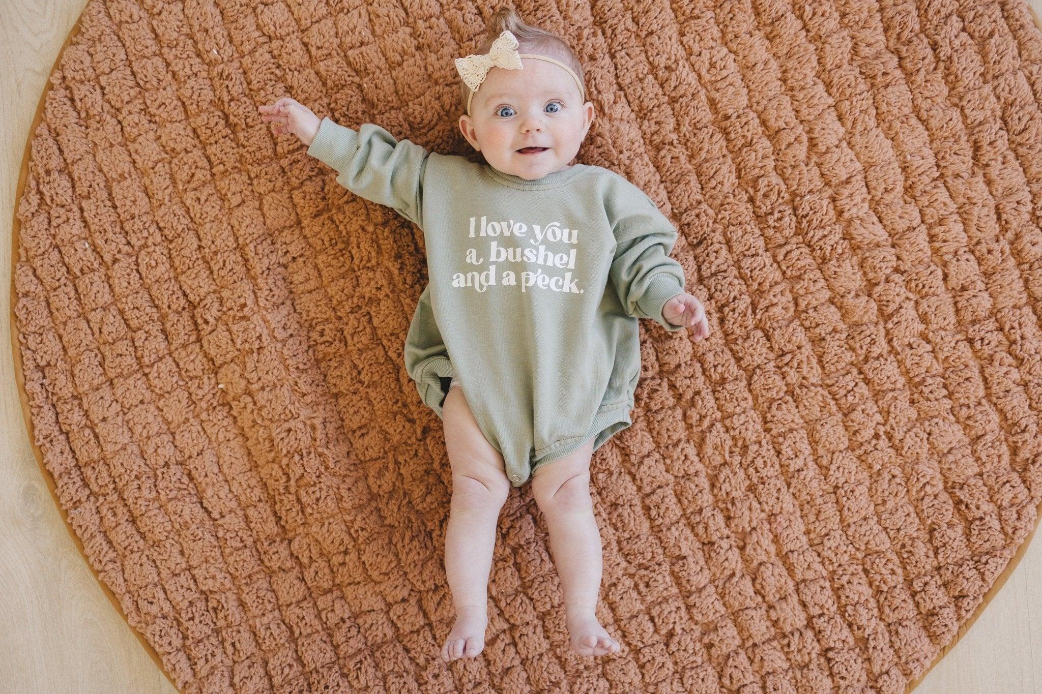 I Love You A Bushel and a Peck Sweatshirt Romper - more colors