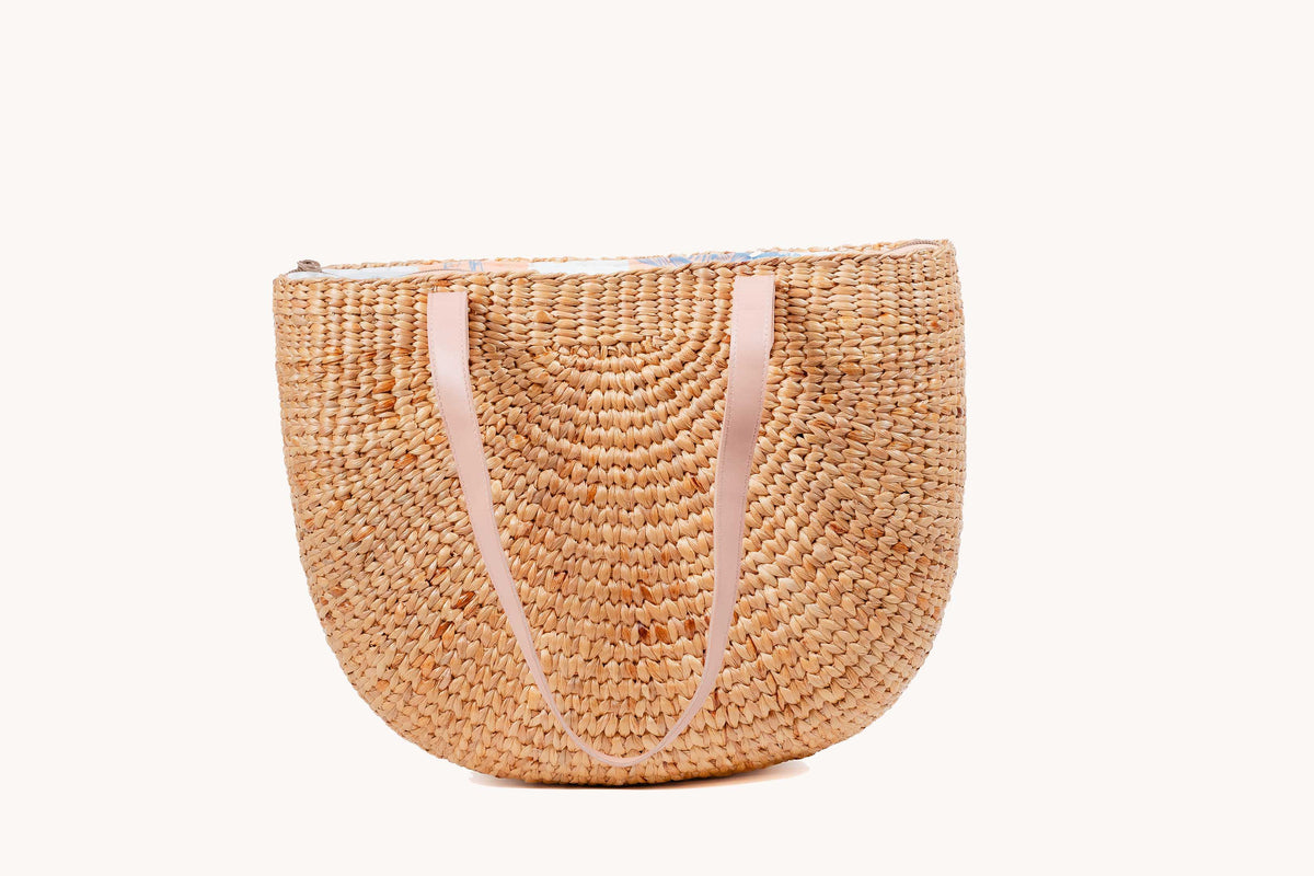 Caitlyn Palm Print Tote - Blush