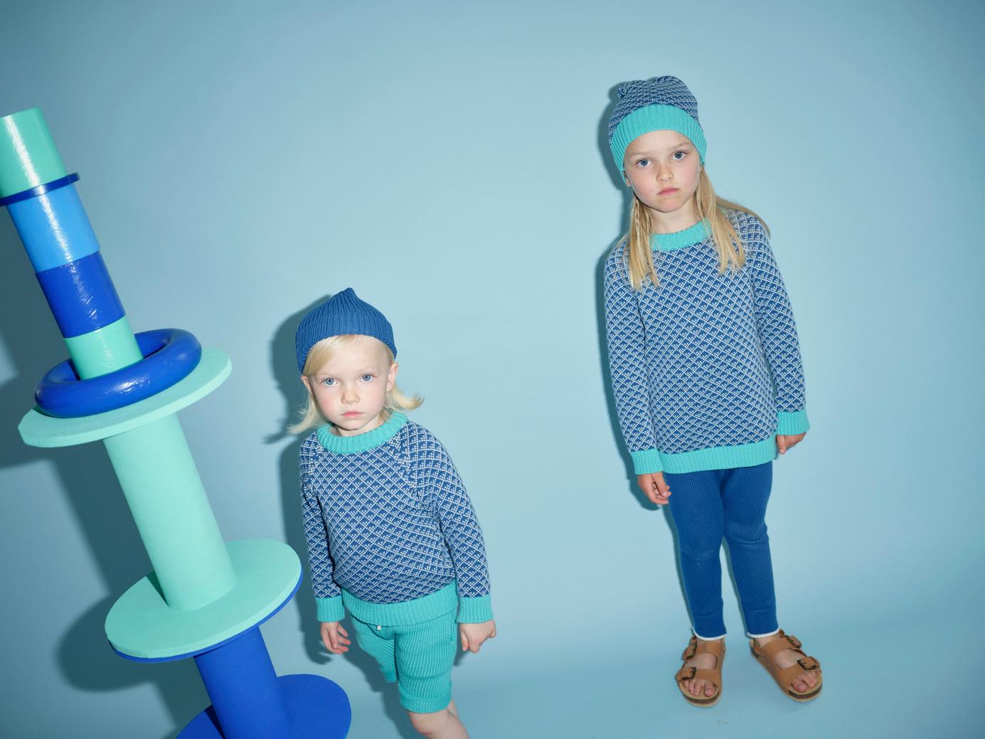 Organic Cotton Nordic Knit Shorts - Copper Green