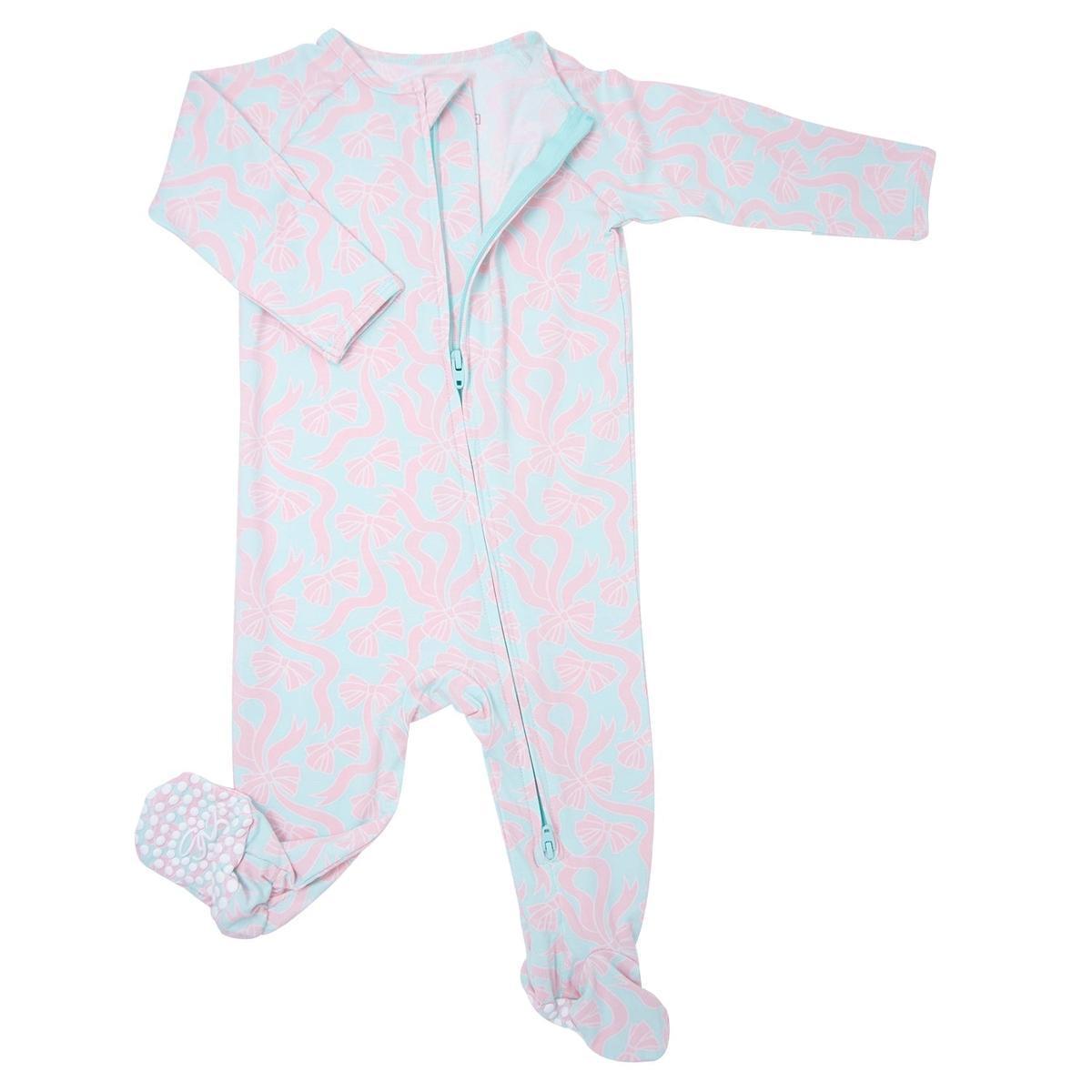 Zipper Footie - Darling Bows