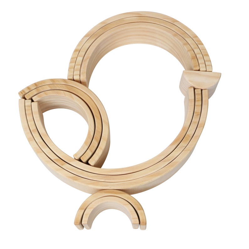 **Pre-order (Ships in 2-3 Weeks)**12 Pcs Pine Wood Natural Wooden Large Rainbow Stacking Blocks