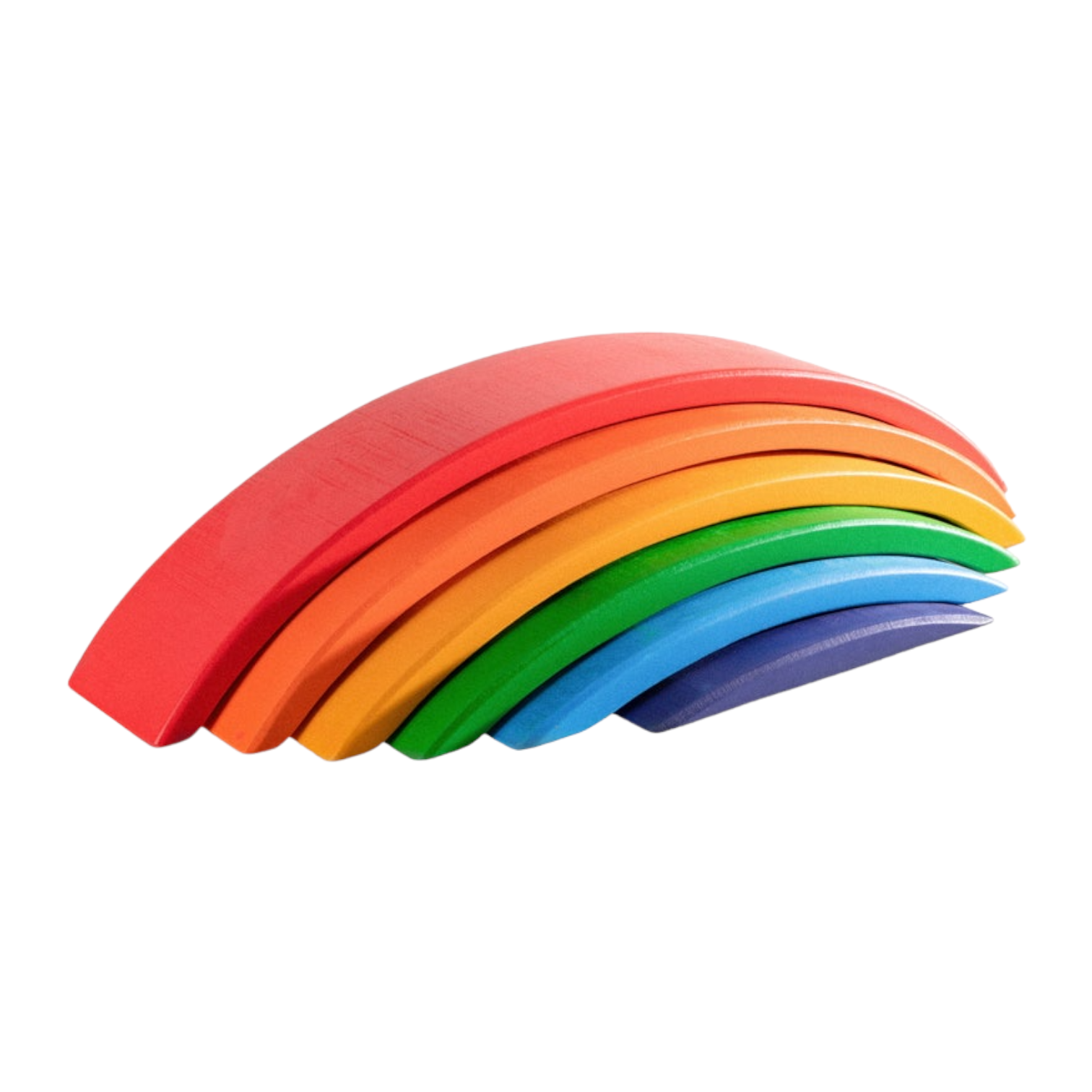 **Pre-order (Ships in 2-3 Weeks)**6-Piece Basswood Rainbow Bridge Building Blocks| Painted & Hand-Stained