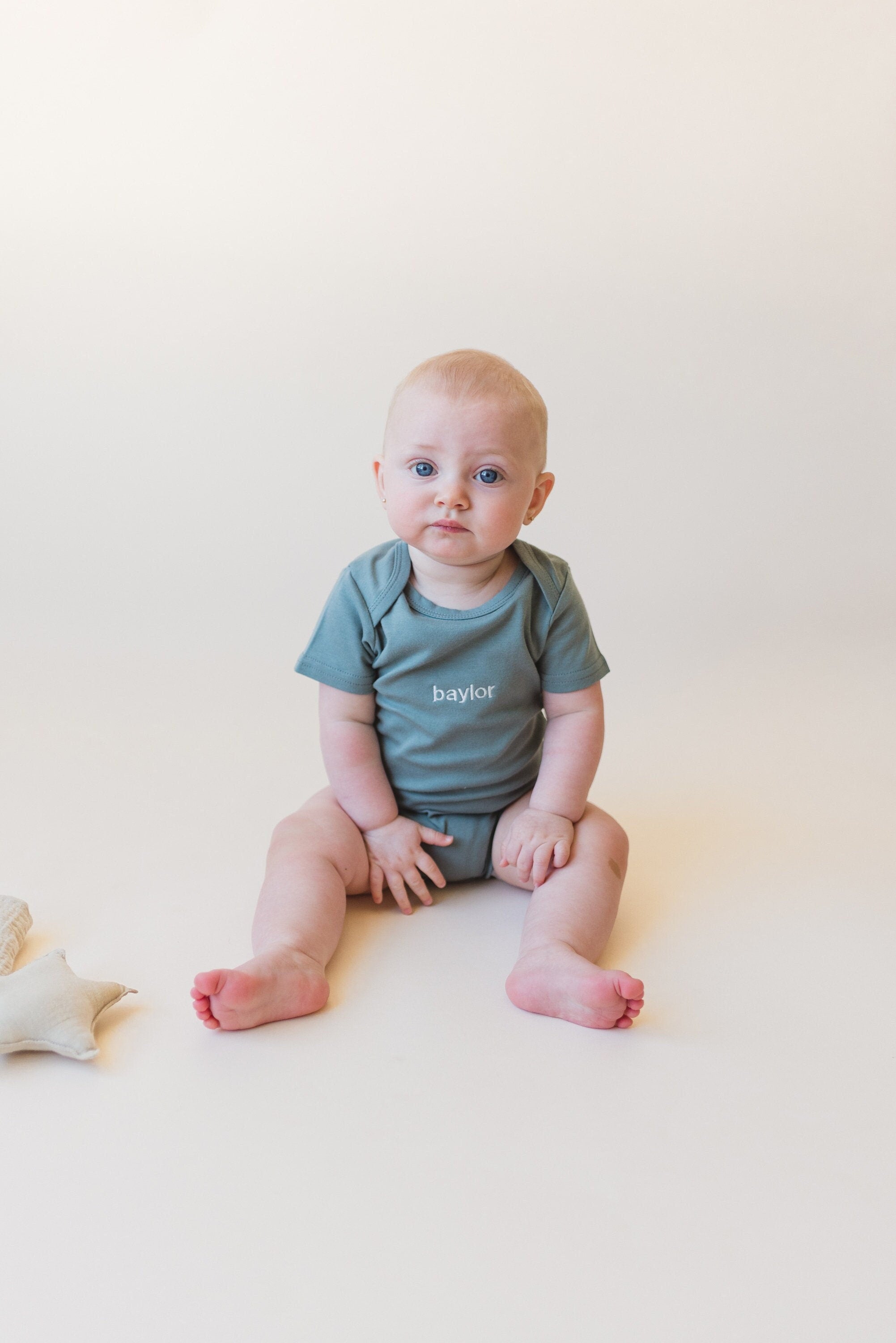 Custom Embroidered Organic Cotton Bodysuit or T-Shirt Romper - more colors