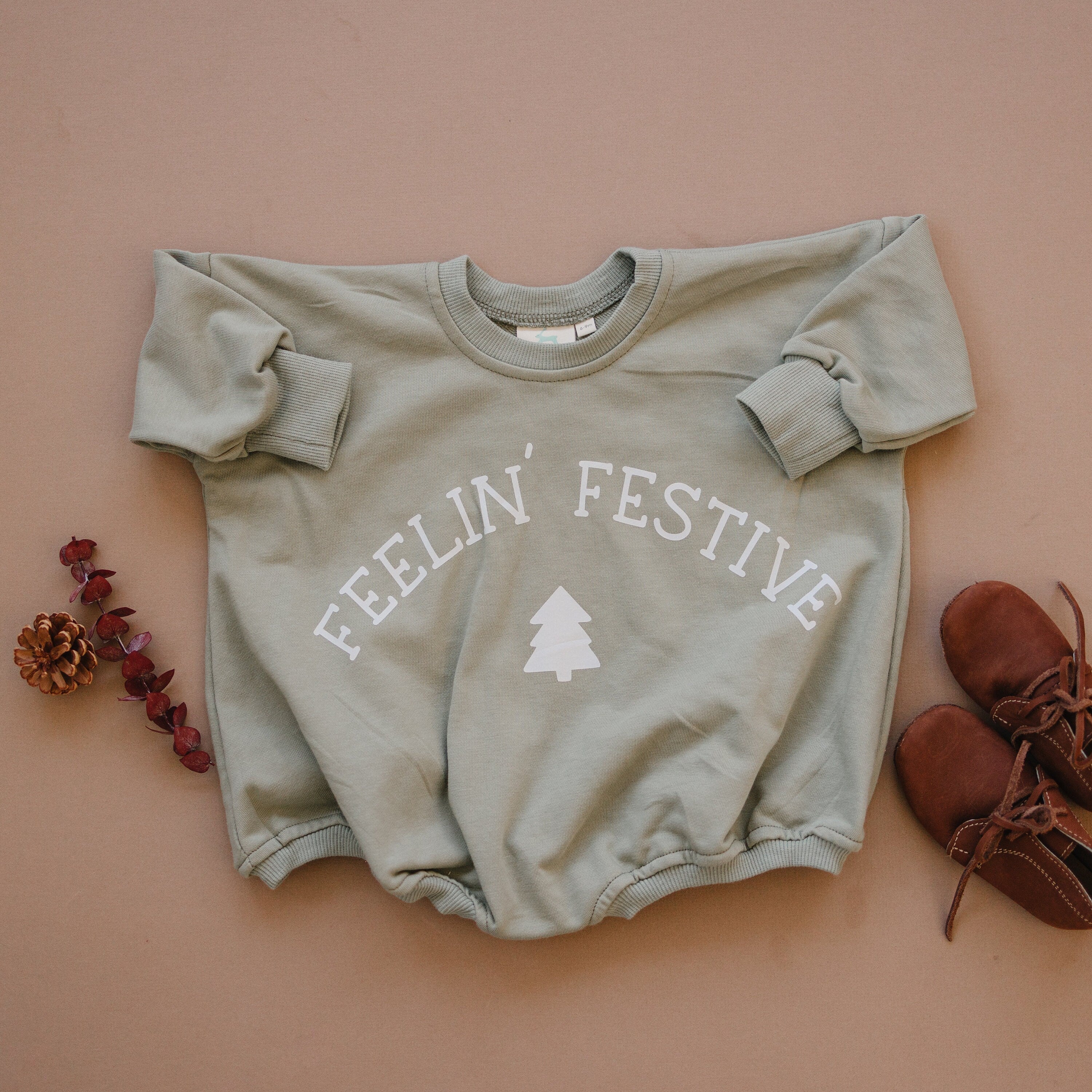 Feelin' Festive Christmas Sweatshirt Romper