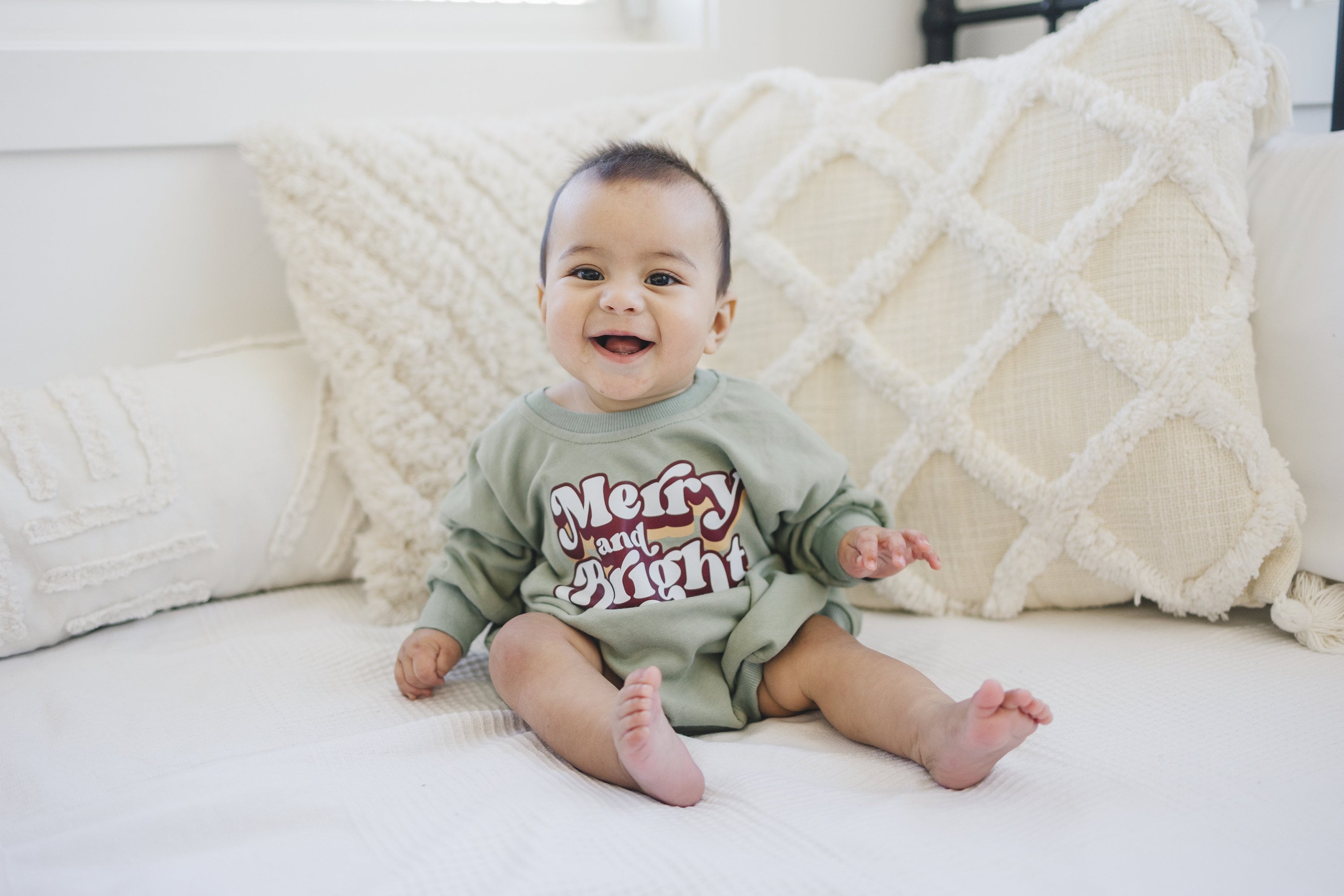Merry and Bright Sweatshirt Romper *0-3 months left