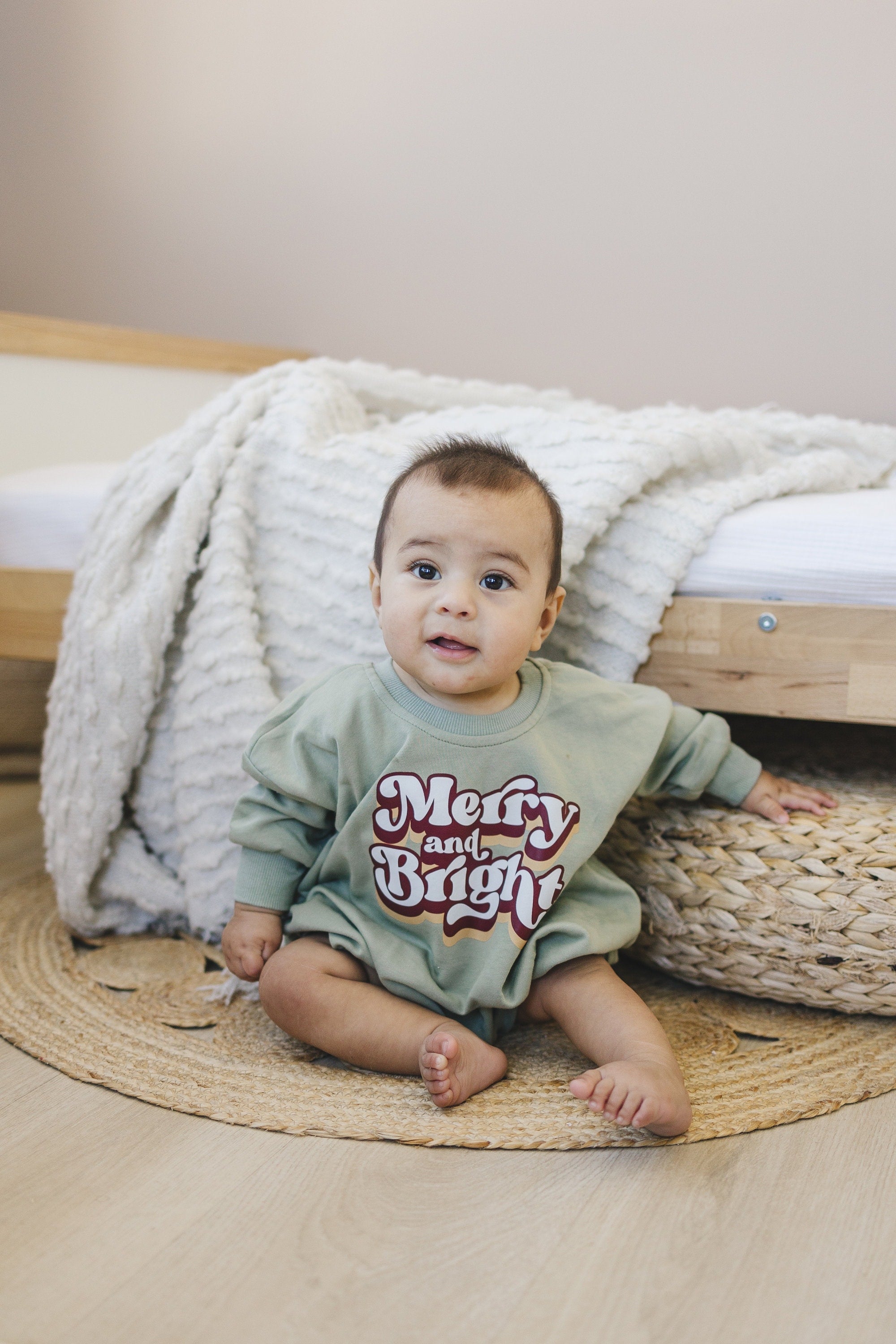 Merry and Bright Sweatshirt Romper *0-3 months left