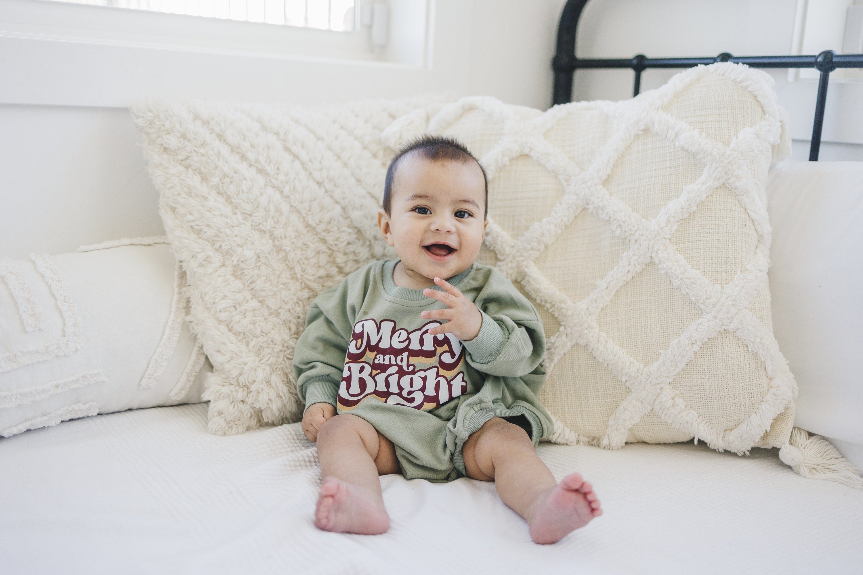 Merry and Bright Sweatshirt Romper *0-3 months left