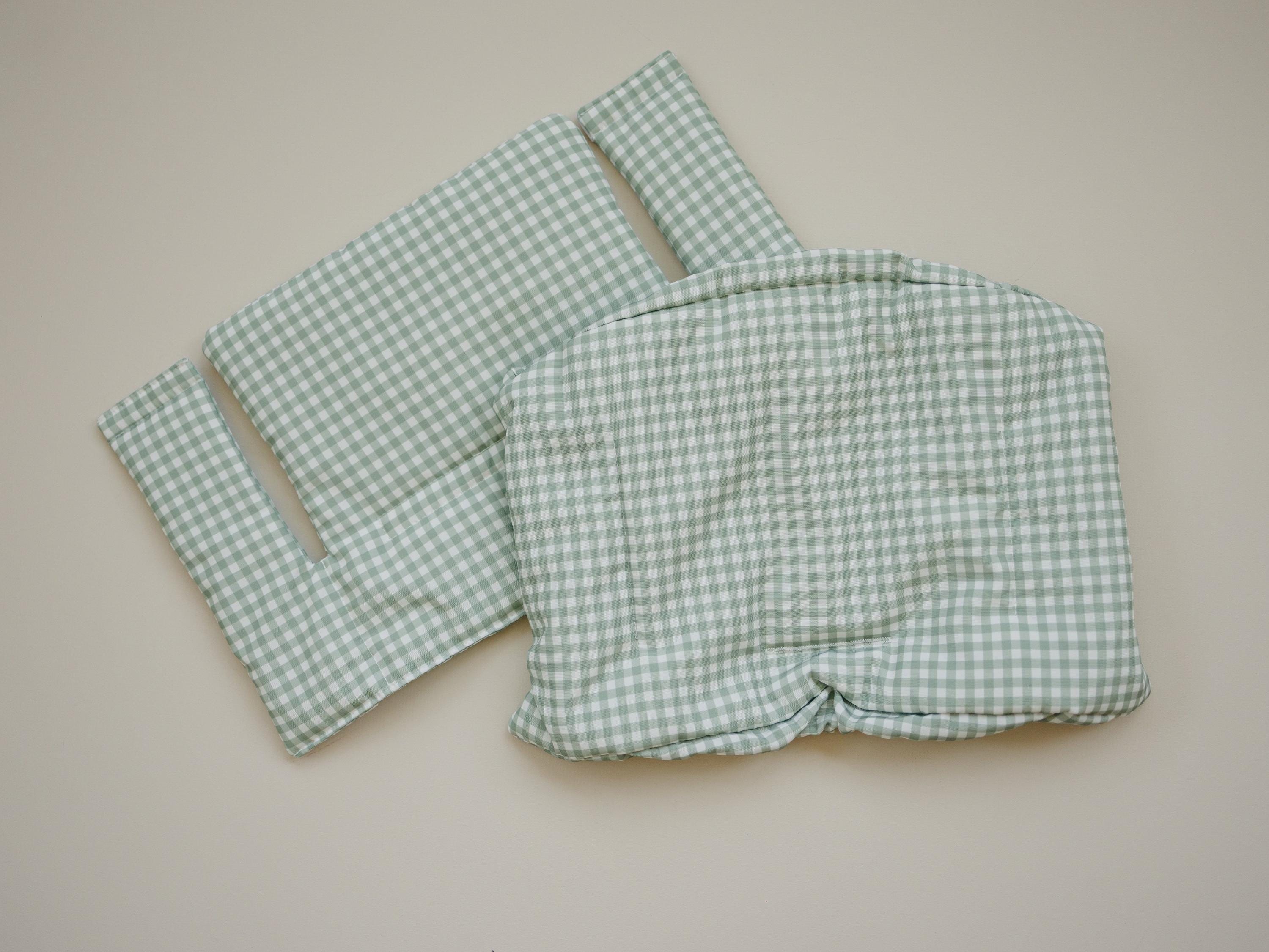 Sage Green Gingham Cushion for the Stokke Tripp Trapp Highchair - Wipeable Cover - Baby Highchair Accessories