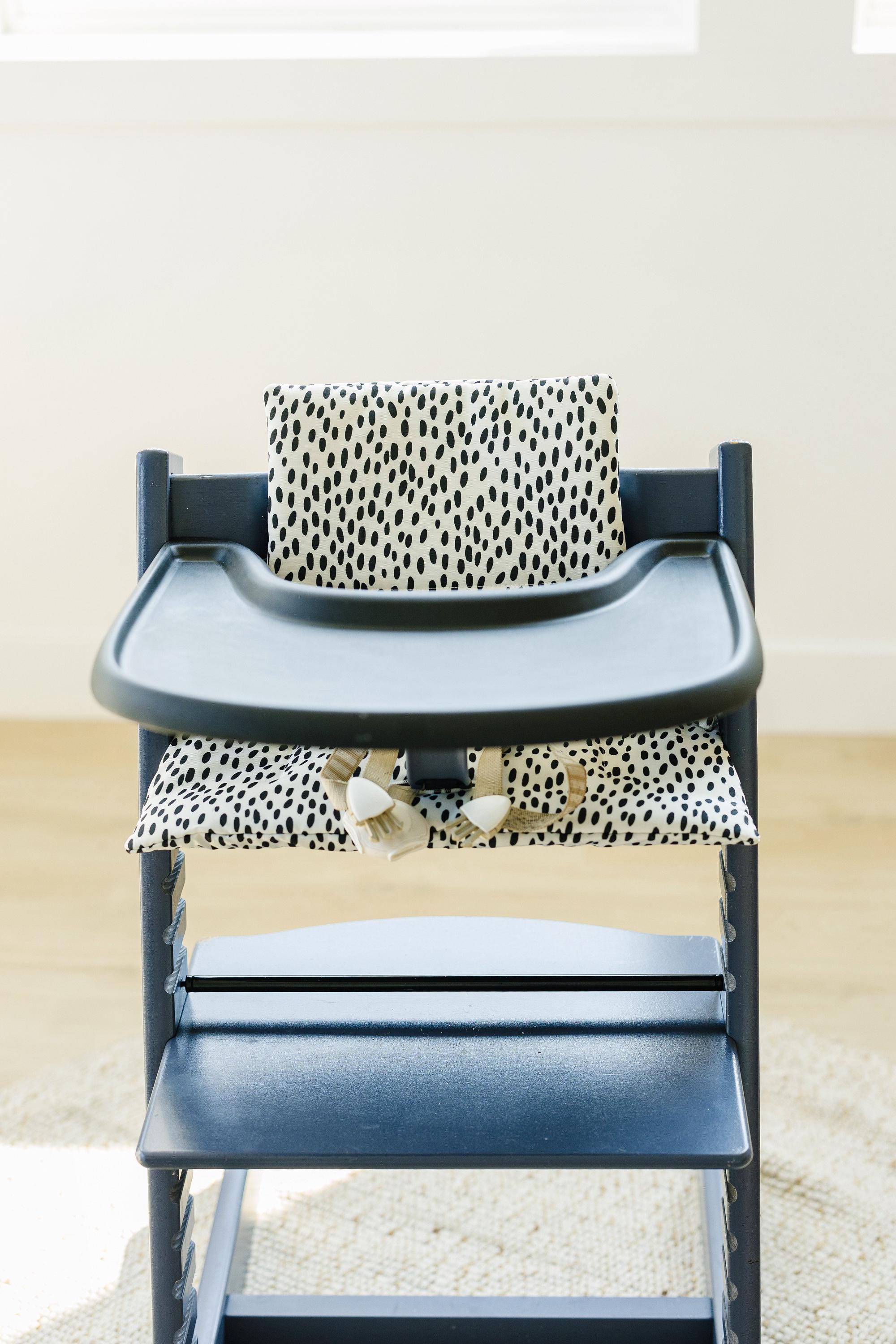 Black Polka Dot Stokke Tripp Trapp Cushion: Wipeable Highchair Accessory
