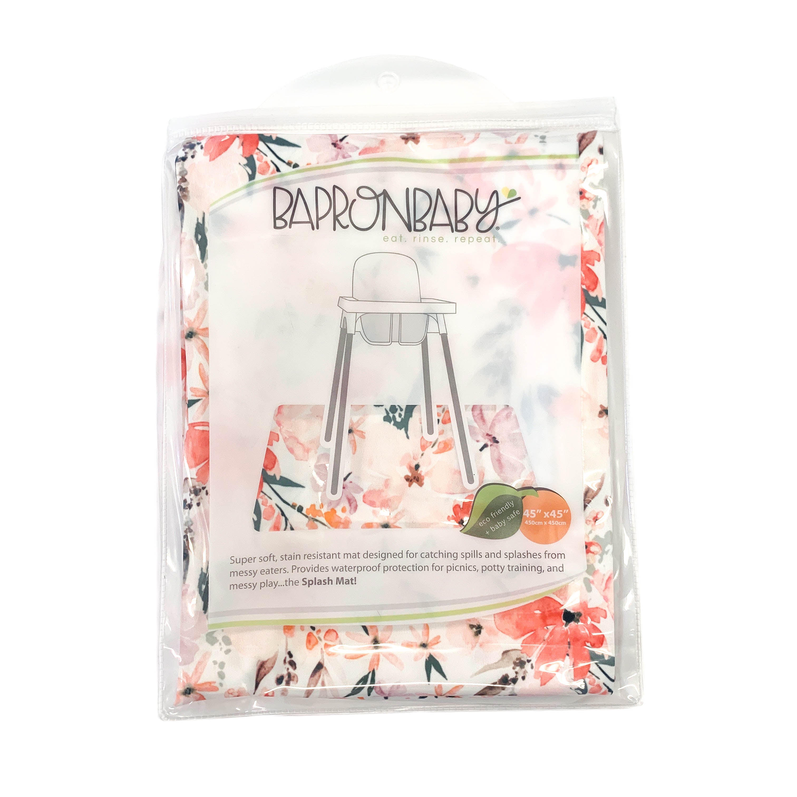 Peachy Dreams Splash Mat - A Waterproof Catch-All for Highchair Spills BapronBaby