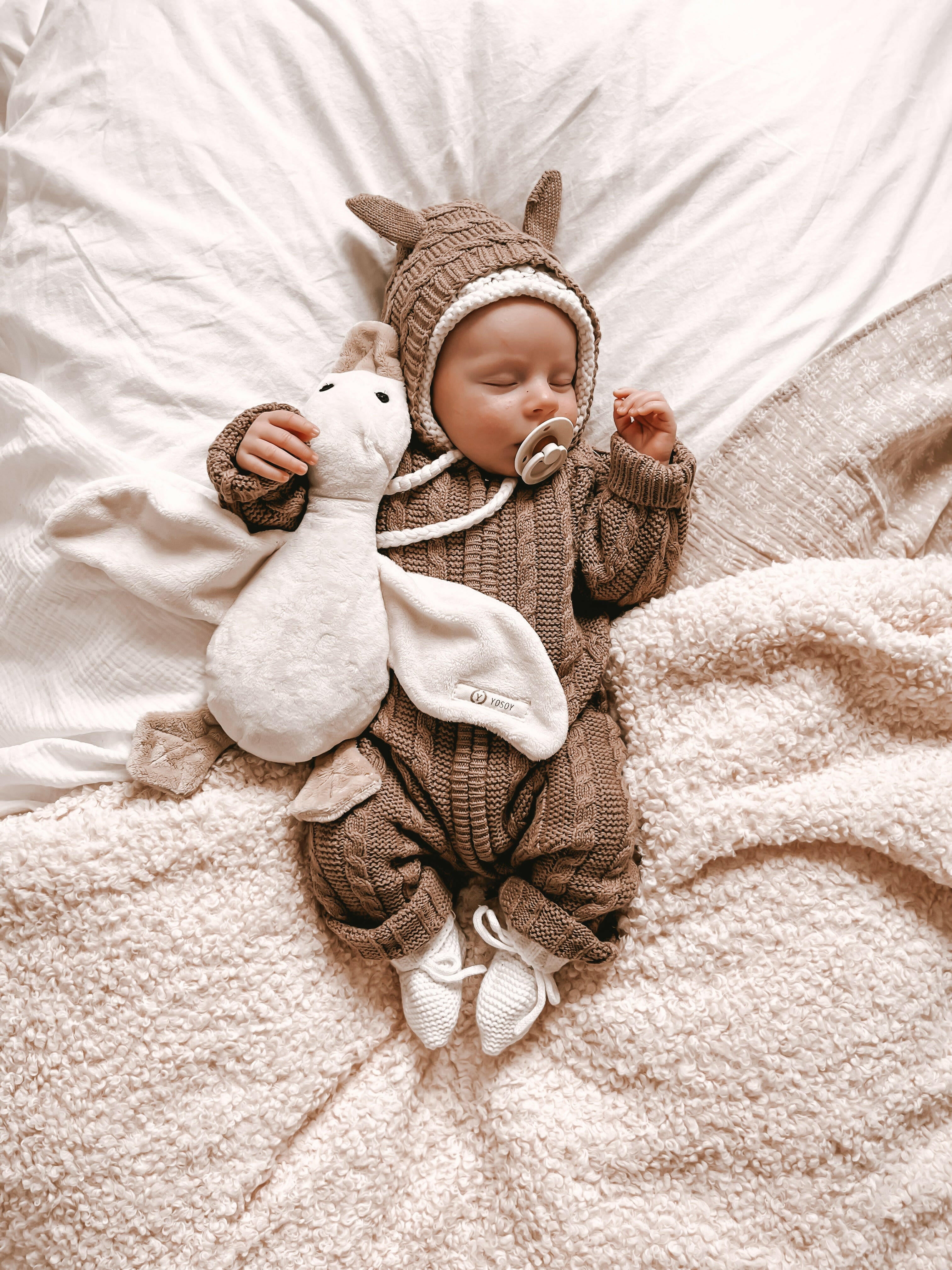 Luna + Luca Baby Bear Jumpsuit - Acorn  Luna + Luca