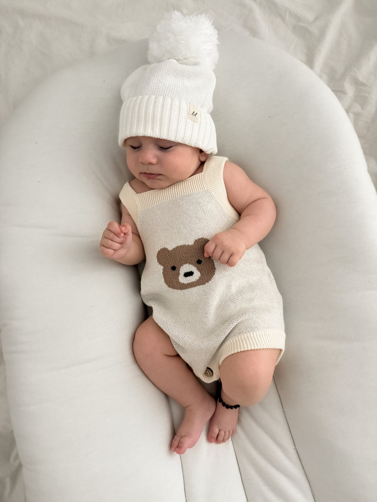 Mr. Bear Romper - Cream