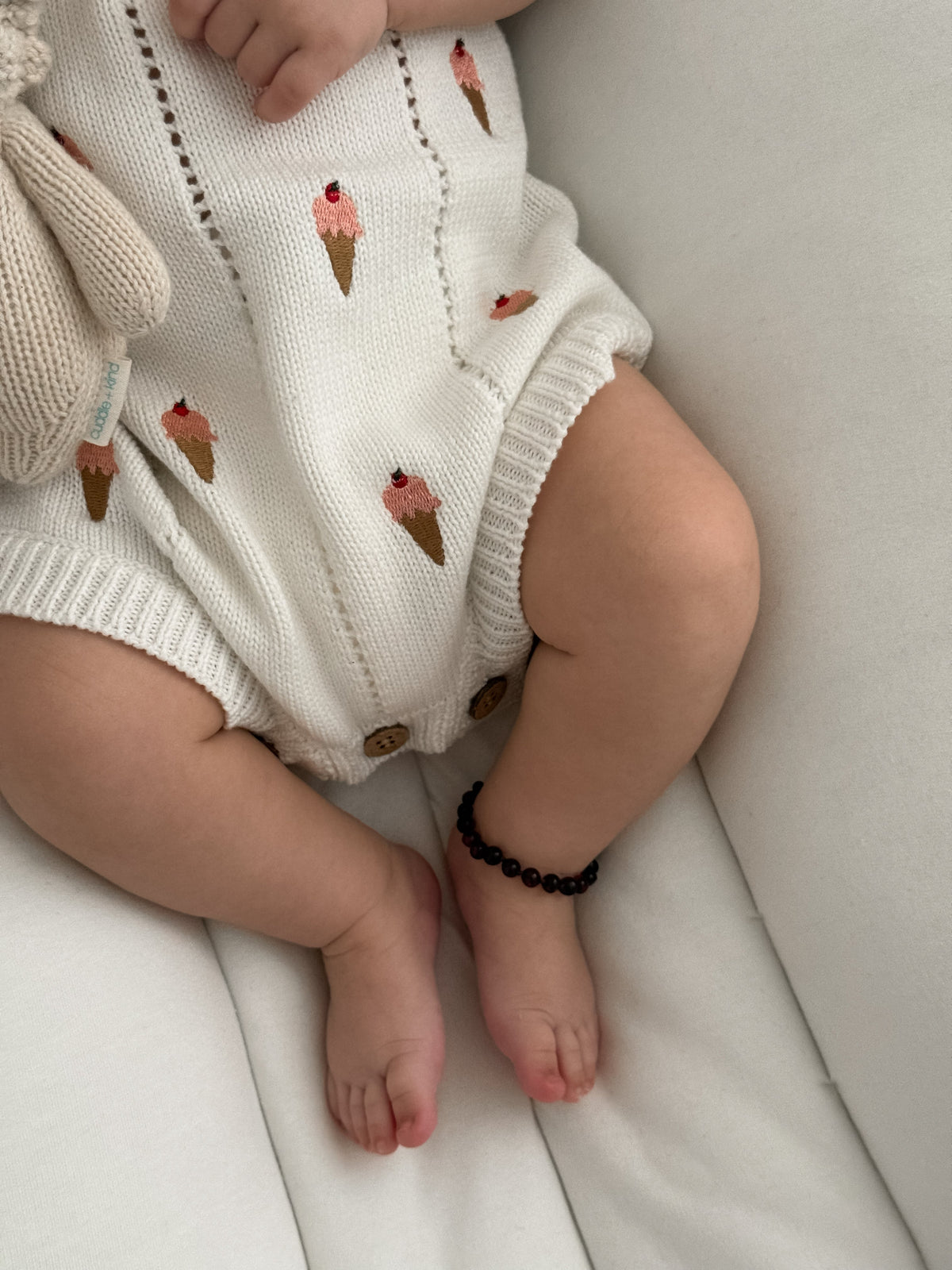 Ice Cream Embroidered Romper