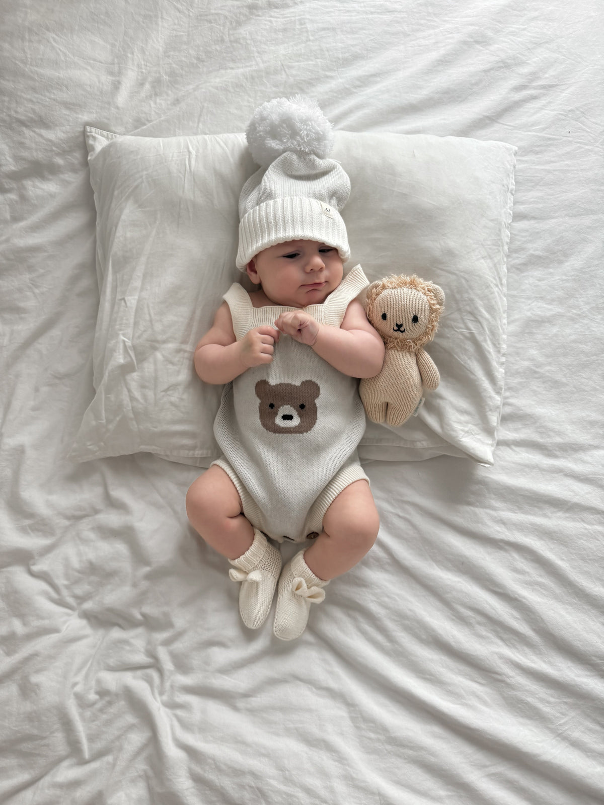 Mr. Bear Romper - Cream