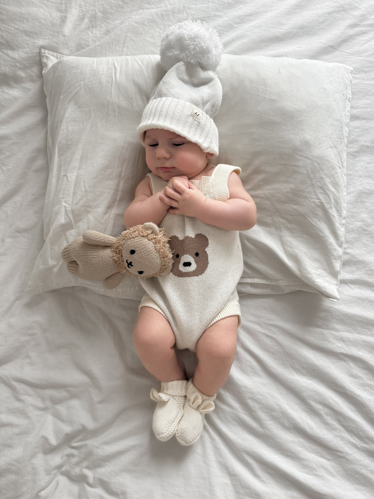 Mr. Bear Romper - Cream