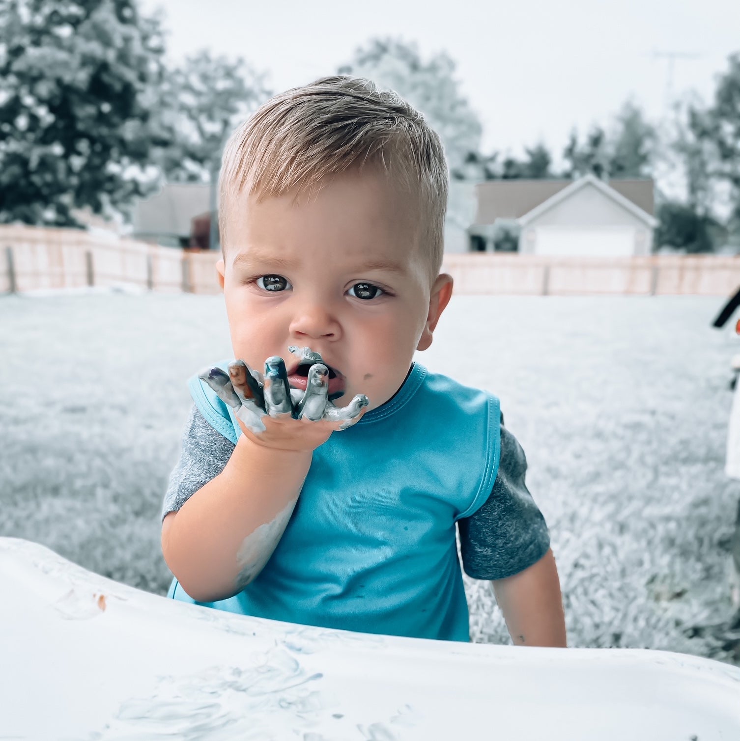 Solid Teal Minimalist Bapron SALE