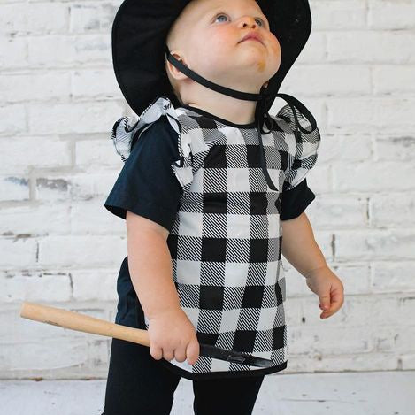 White Buffalo Plaid Flutter Bapron BapronBaby