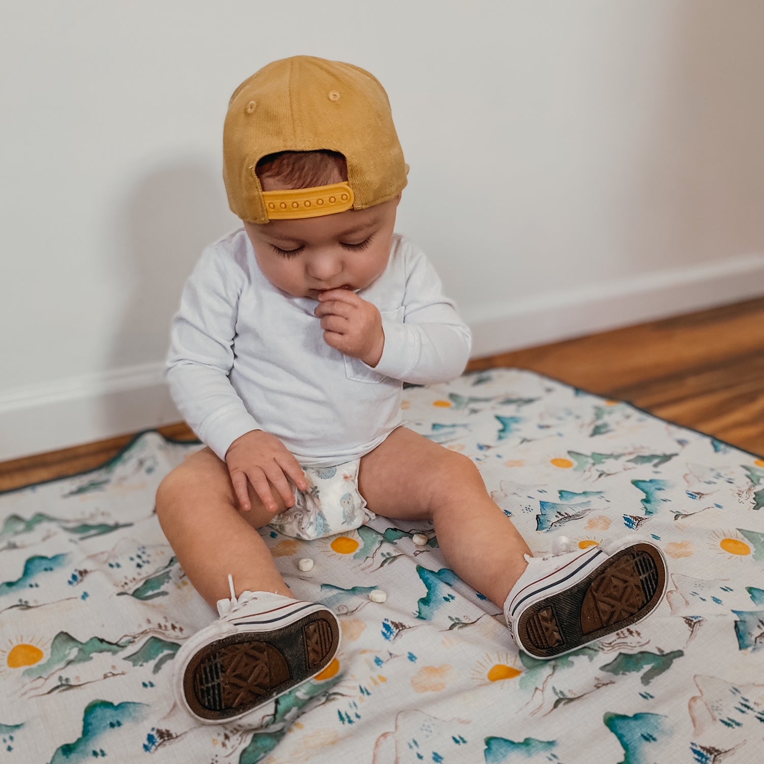 Mountain Mist Splash Mat - A Waterproof Catch-All for Highchair Spills and More! BapronBaby