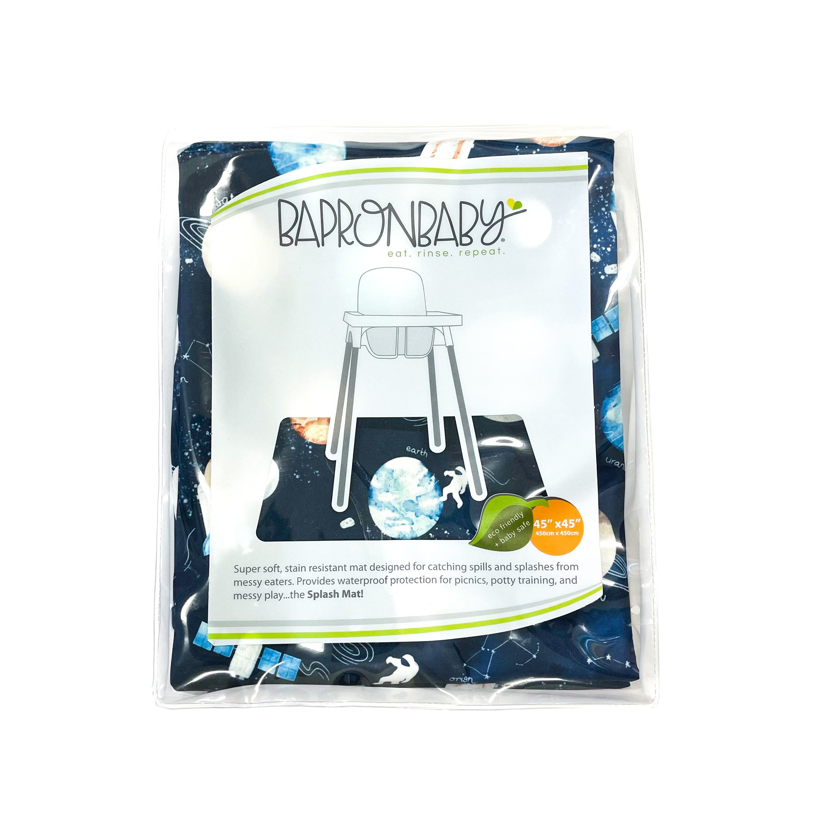 Outer Space Splash Mat - A Waterproof Catch-All for Highchair Spills and More!  BapronBaby