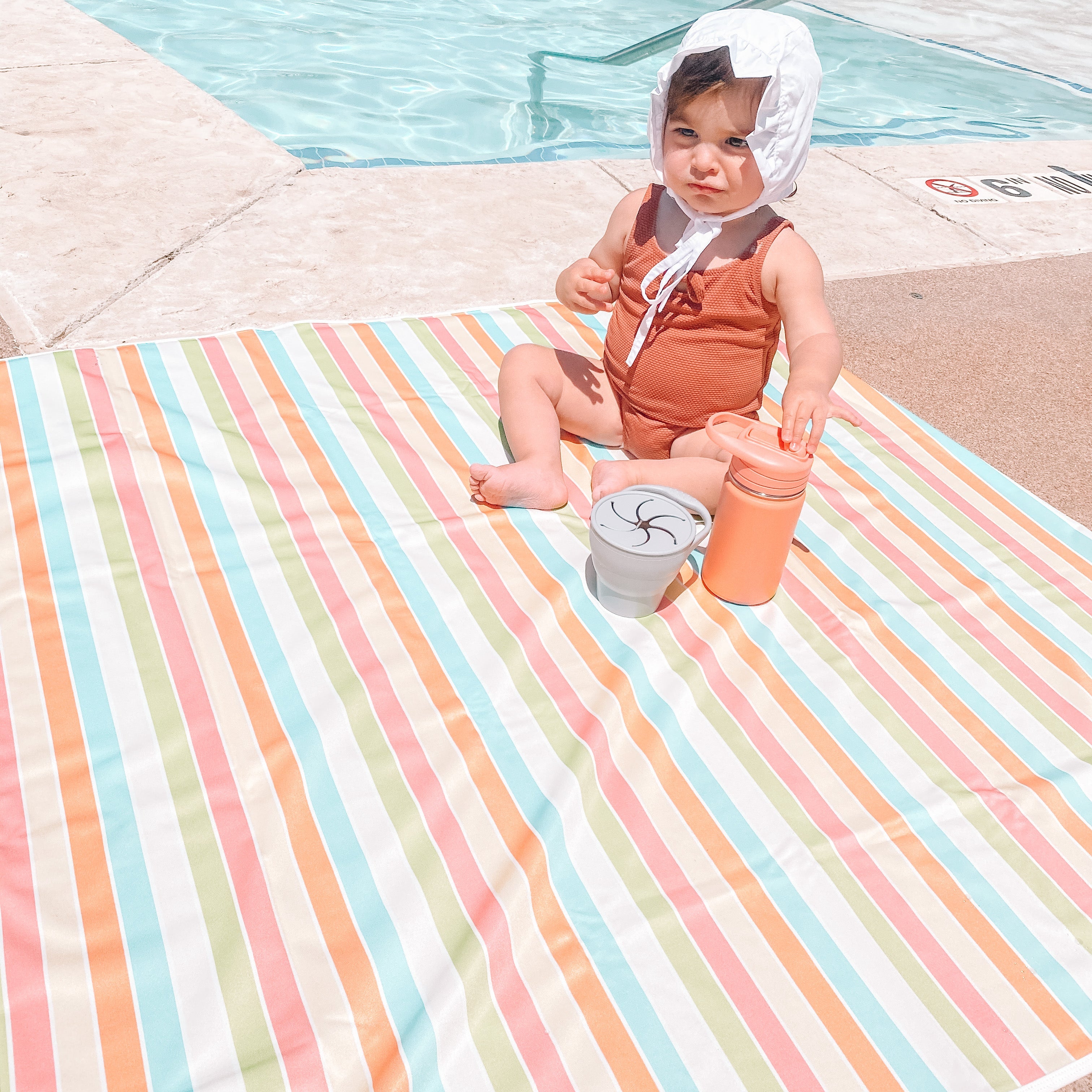 Rainbow Stripes Splash Mat - A Waterproof Catch-All for Highchair Spills and More! BapronBaby