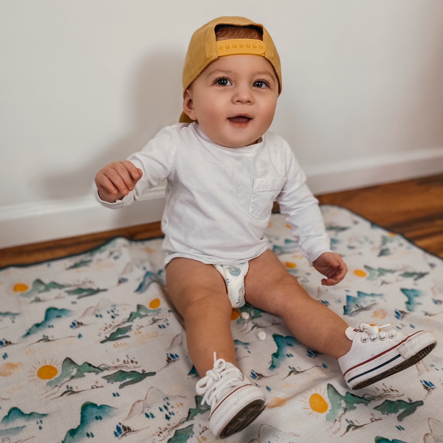 Mountain Mist Splash Mat - A Waterproof Catch-All for Highchair Spills and More! BapronBaby