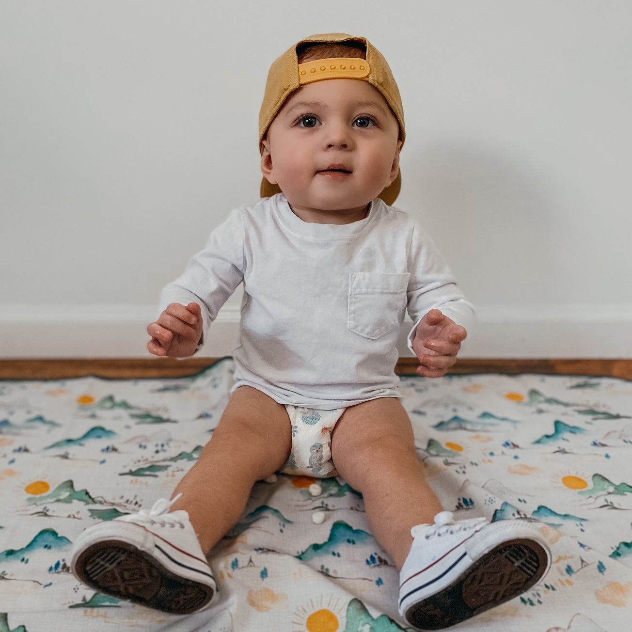 Mountain Mist Splash Mat - A Waterproof Catch-All for Highchair Spills and More! BapronBaby