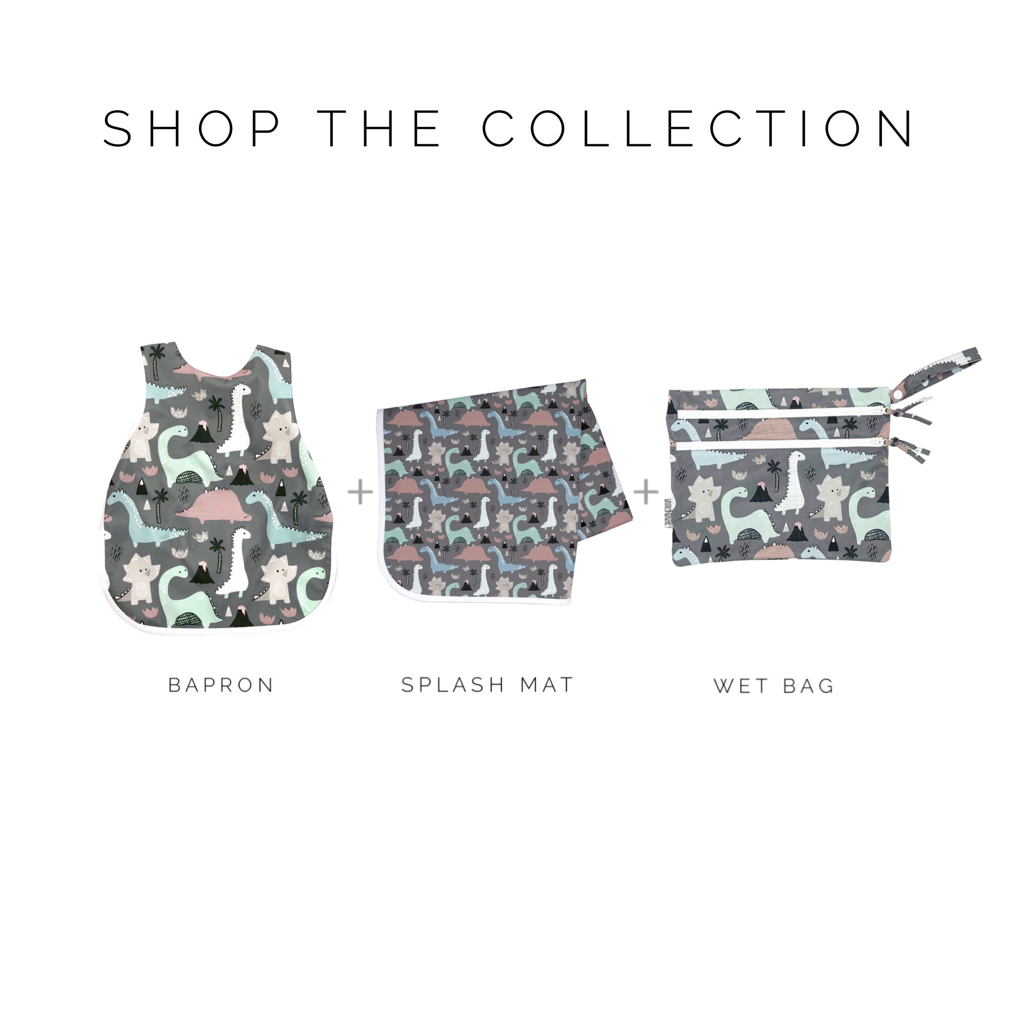 Dinosaur Drawing - Waterproof Wet Bag (For mealtime, on-the-go, and more!) BapronBaby