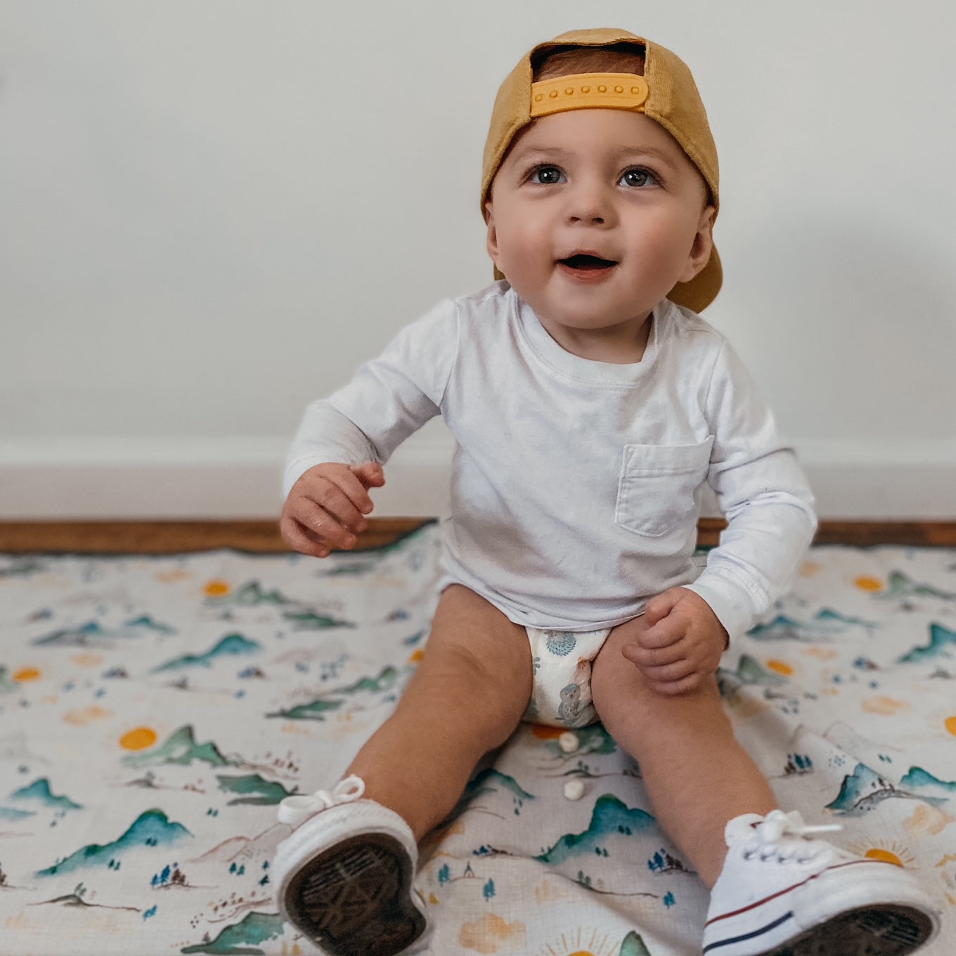 Mountain Mist Splash Mat - A Waterproof Catch-All for Highchair Spills and More! BapronBaby