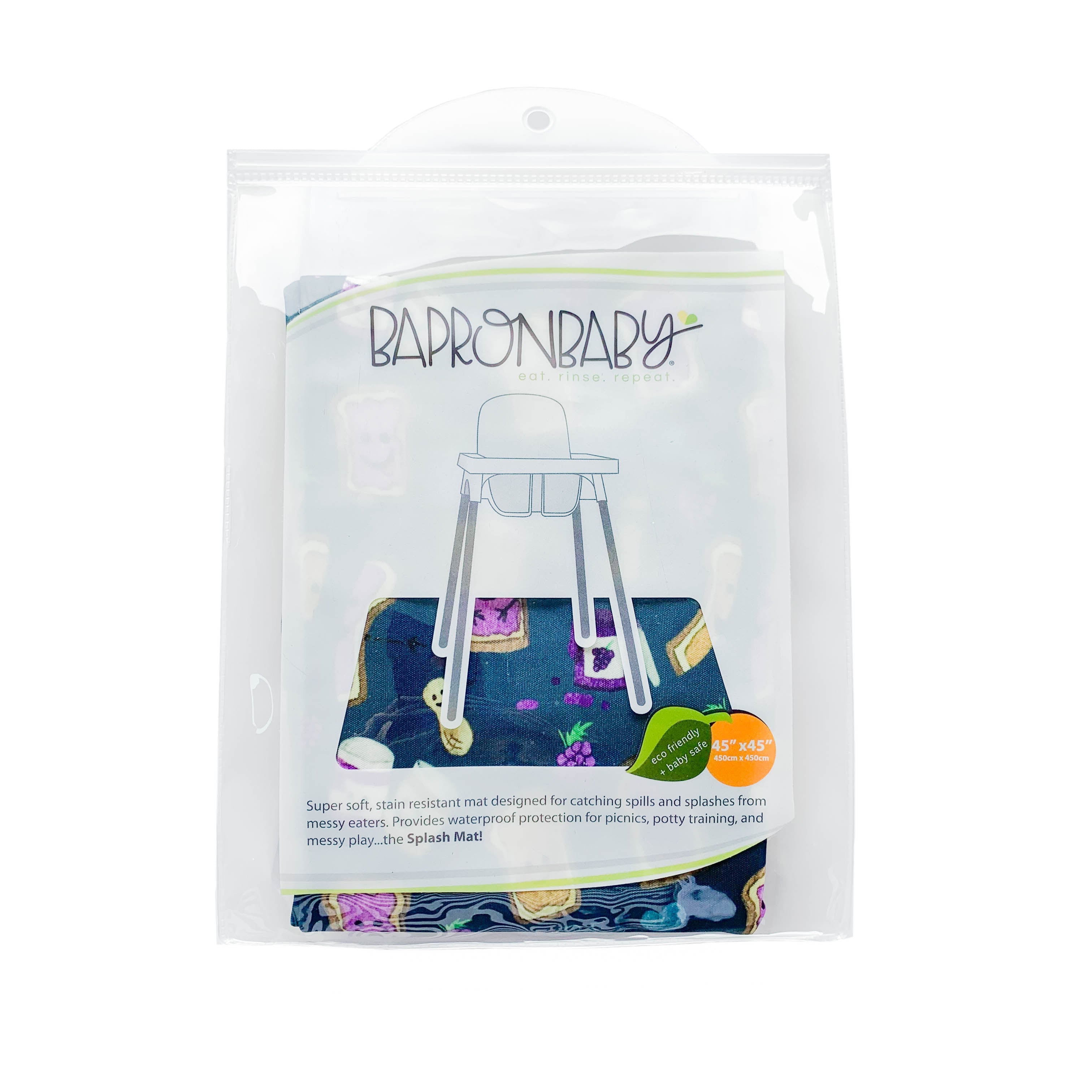 PBJ Pals Splash Mat - A Waterproof Catch-All for Highchair Spills and More! BapronBaby