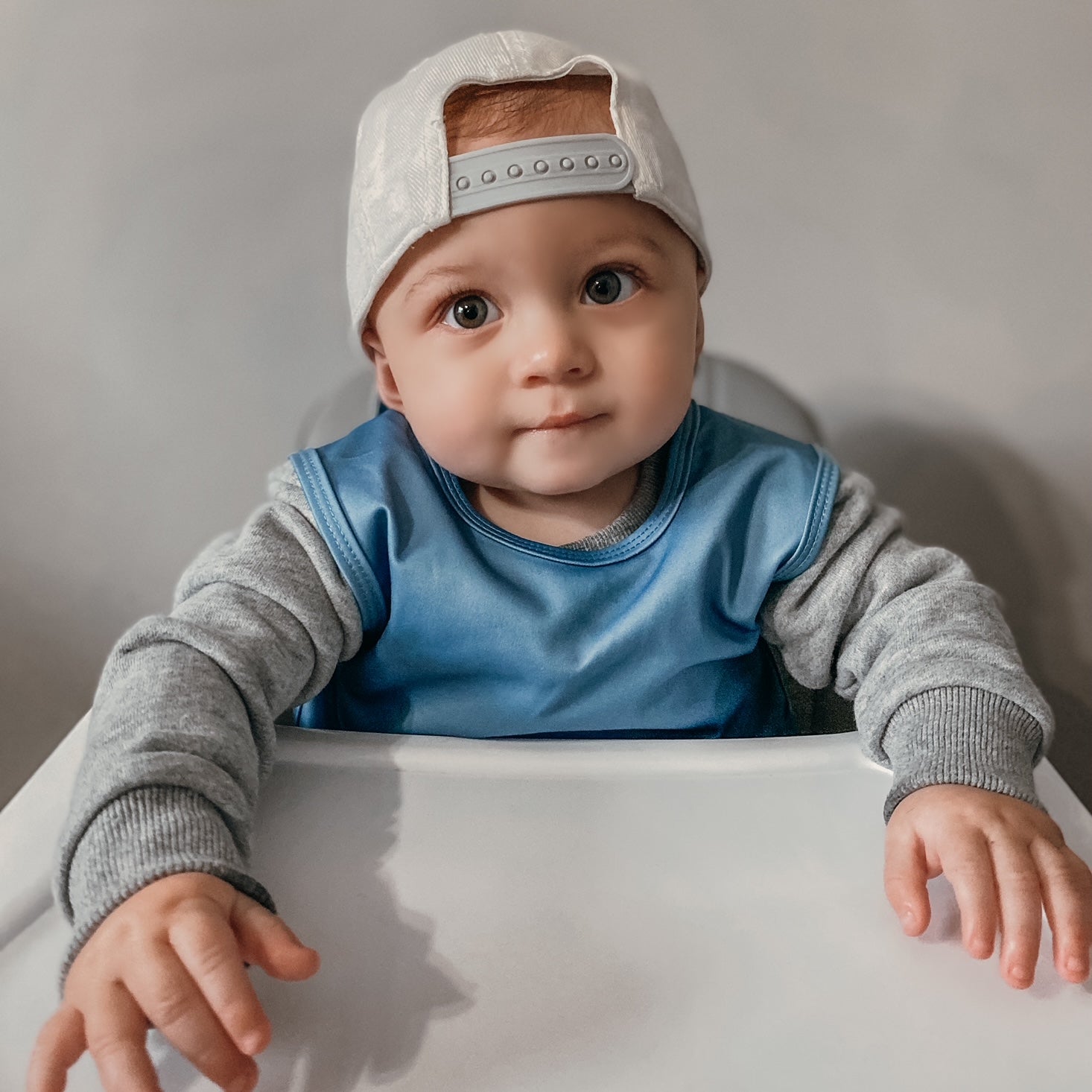 Solid Dusty Blue Minimalist Bapron BapronBaby