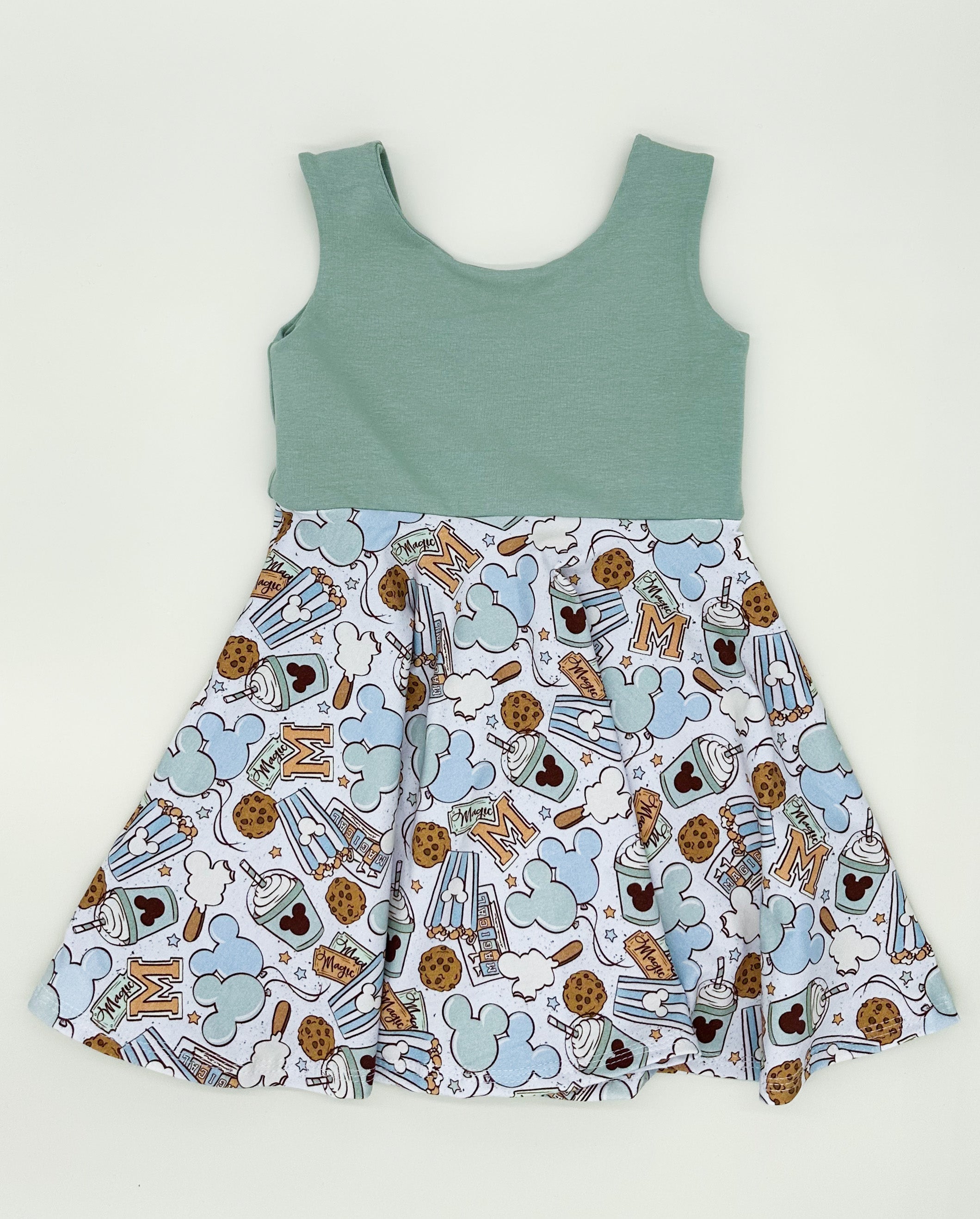 Magical Treat Twirl Dress (Light Sage Bodice) Dress doodle & jack