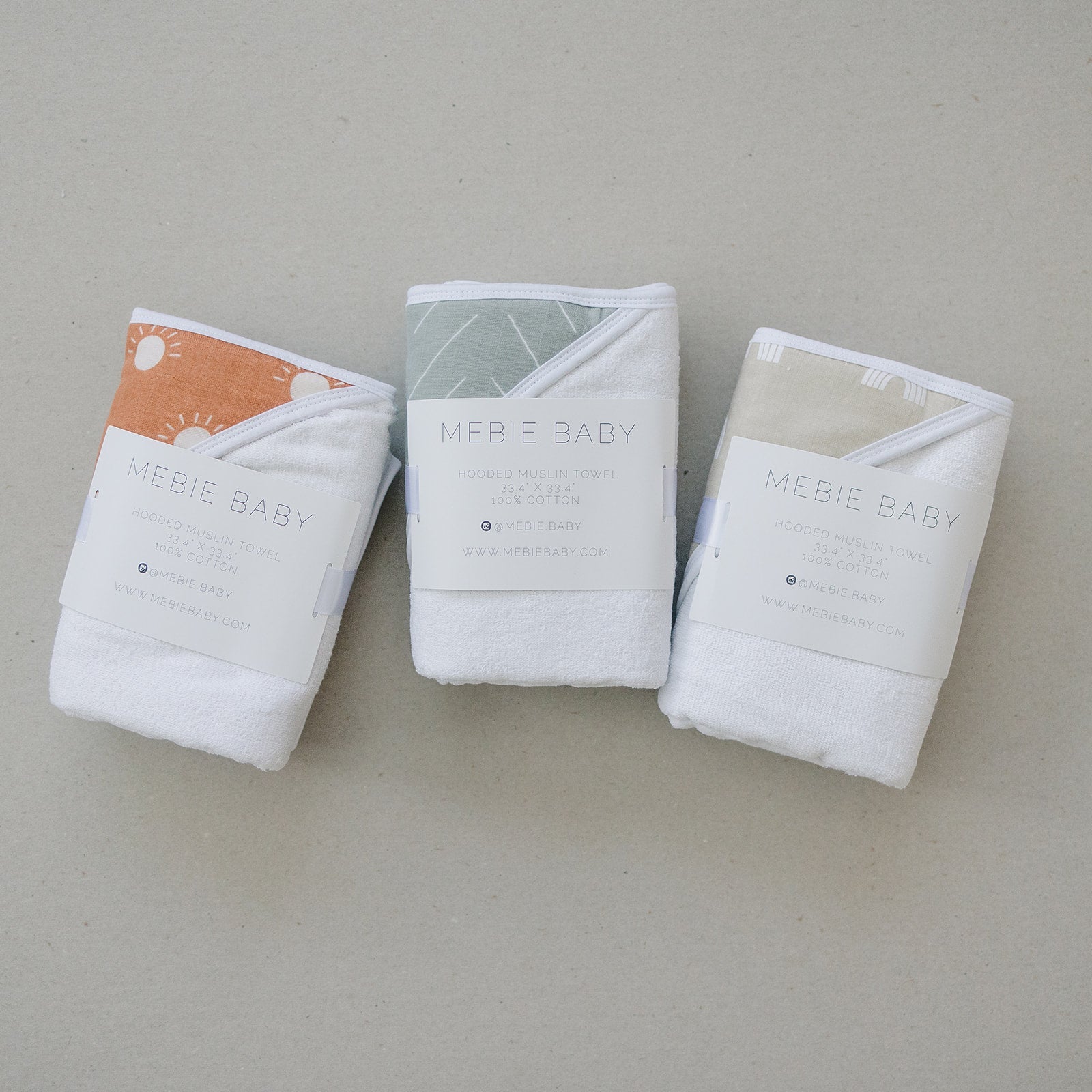 Desert Sage Muslin Hooded Towel Mebie Baby