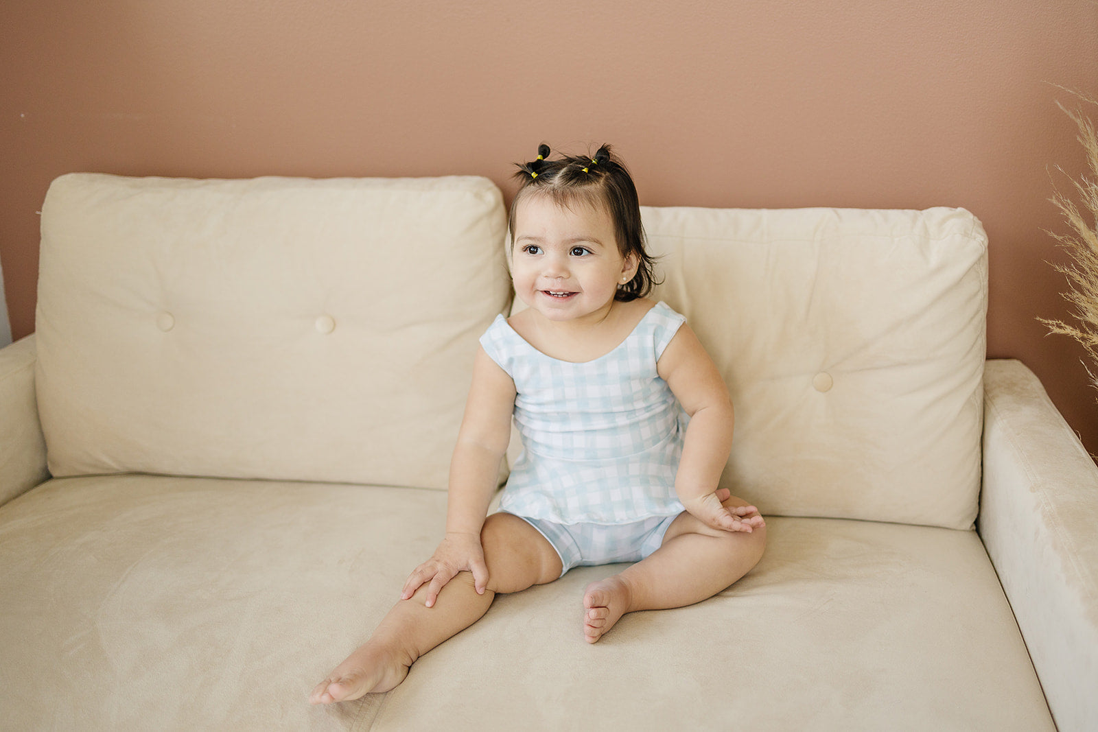 Steel Gingham Peplum Top Tops doodle & jack