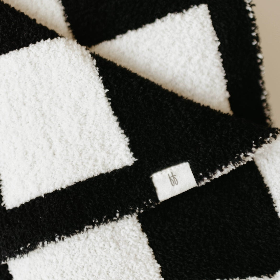 Plush Blanket | Black & White Checkerboard